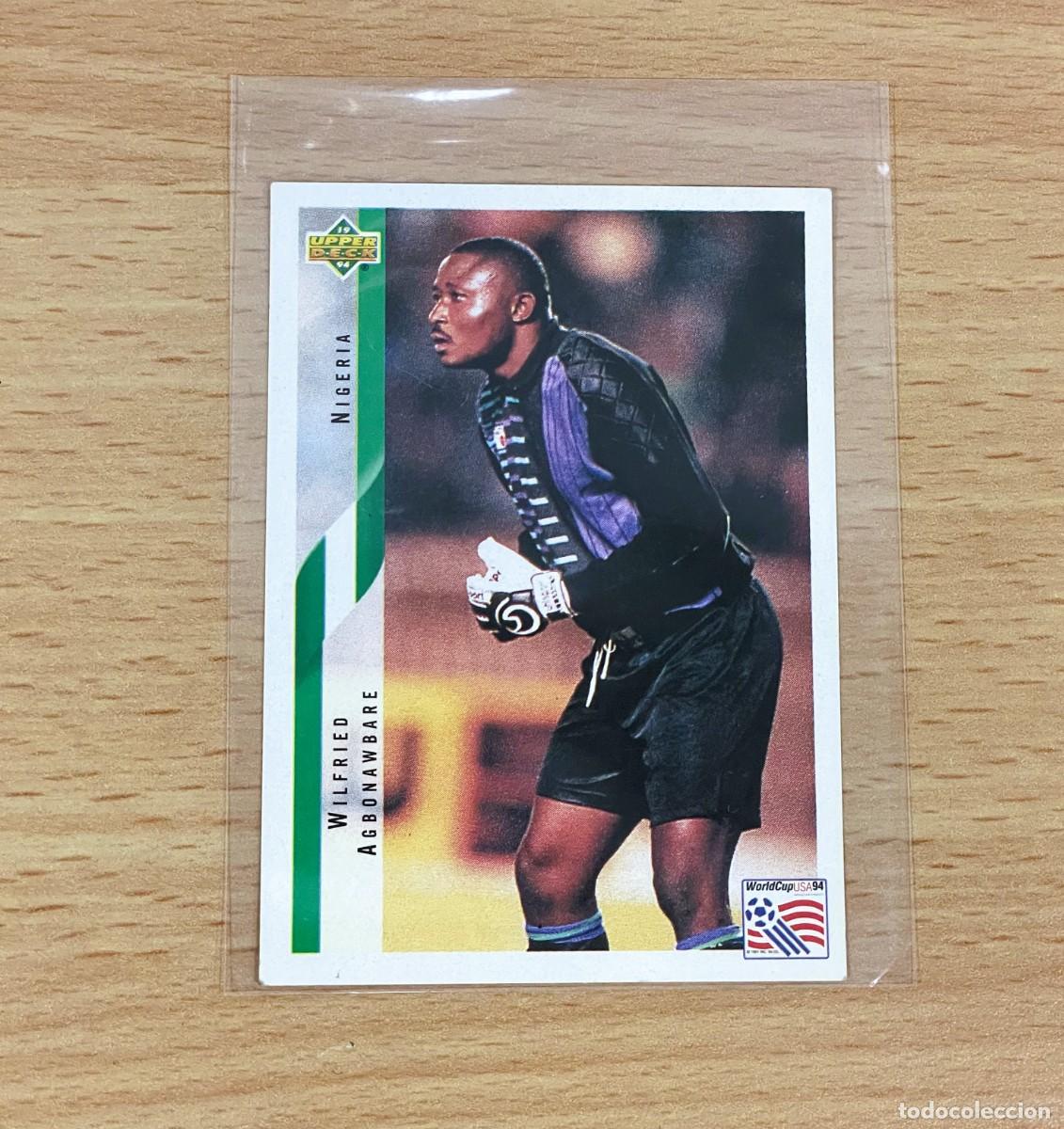 Figurine di Calcio: CROMO STICKER UPPER DECK MUNDIAL DE F&Uacute;TBOL USA 94 n&ordm; 176 - WILFRIED AGBONAWBARE DE NIGERIA