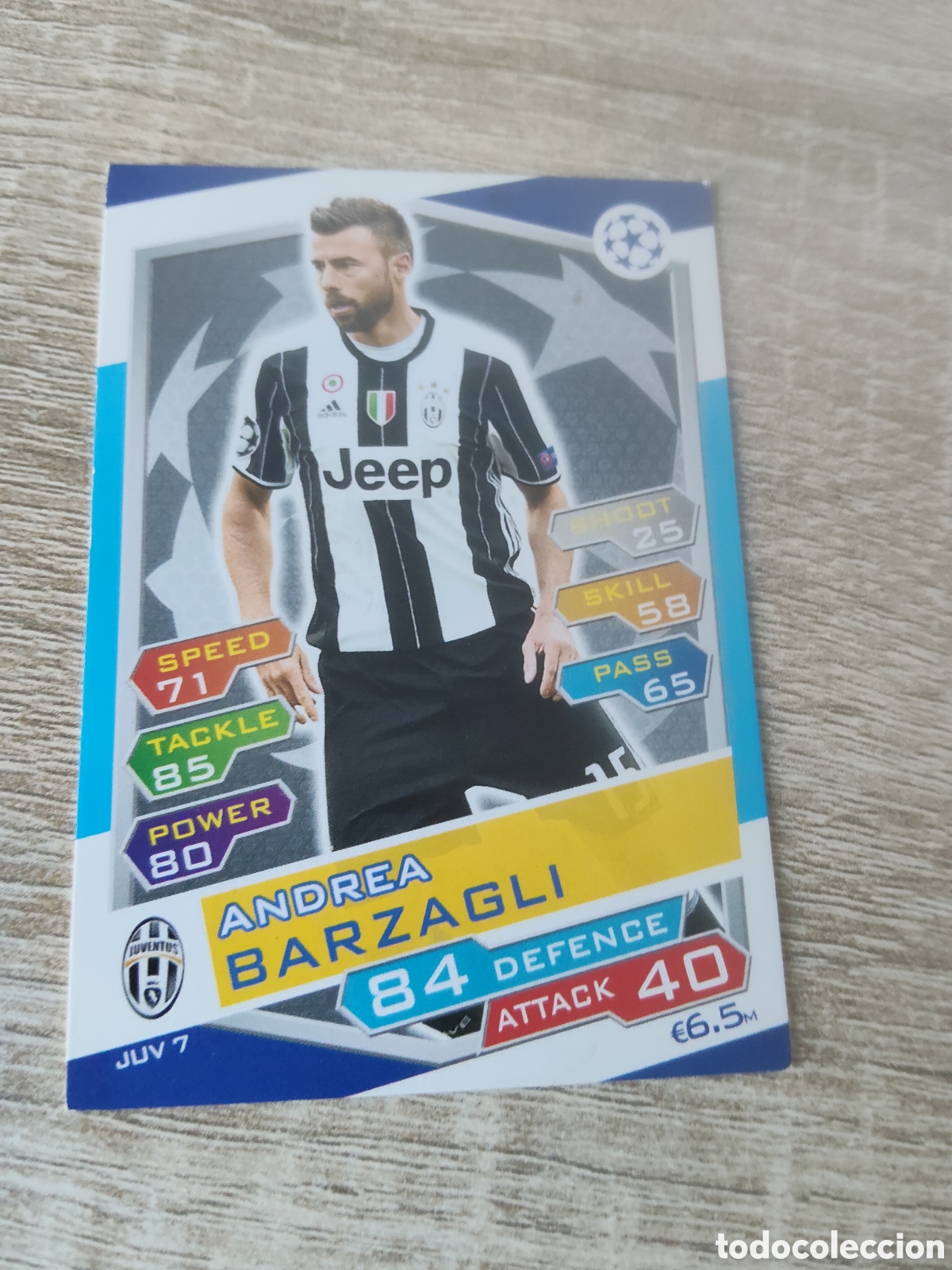 Figurine di Calcio: Topps match attax champions league 2016 2017 16 17 JUV 7 Andrea Barzagli Juventus