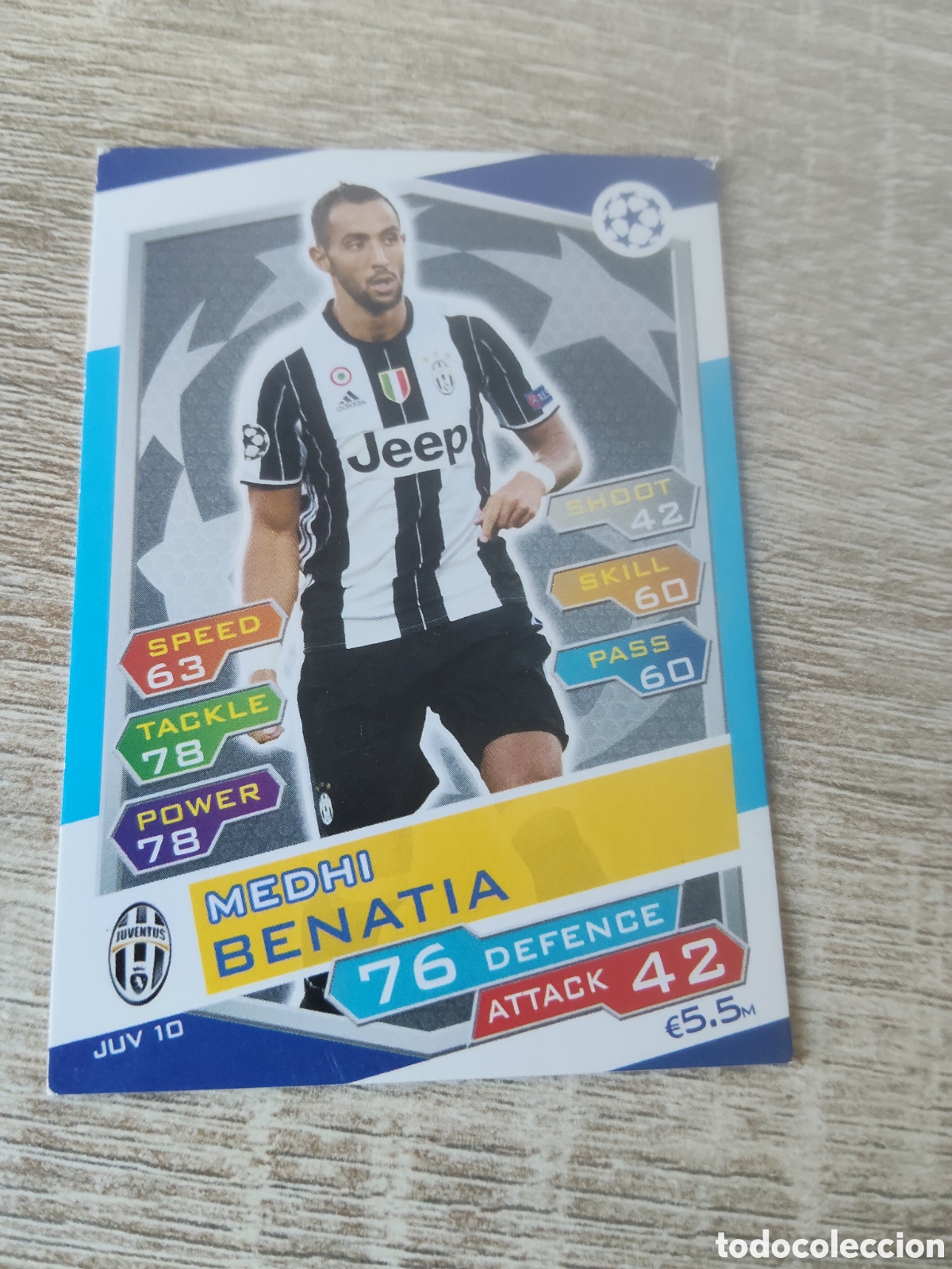 Cartes &agrave; collectionner de Football: Topps match attax champions league 2016 2017 16 17 JUV 10 Medhi Benatia Juventus