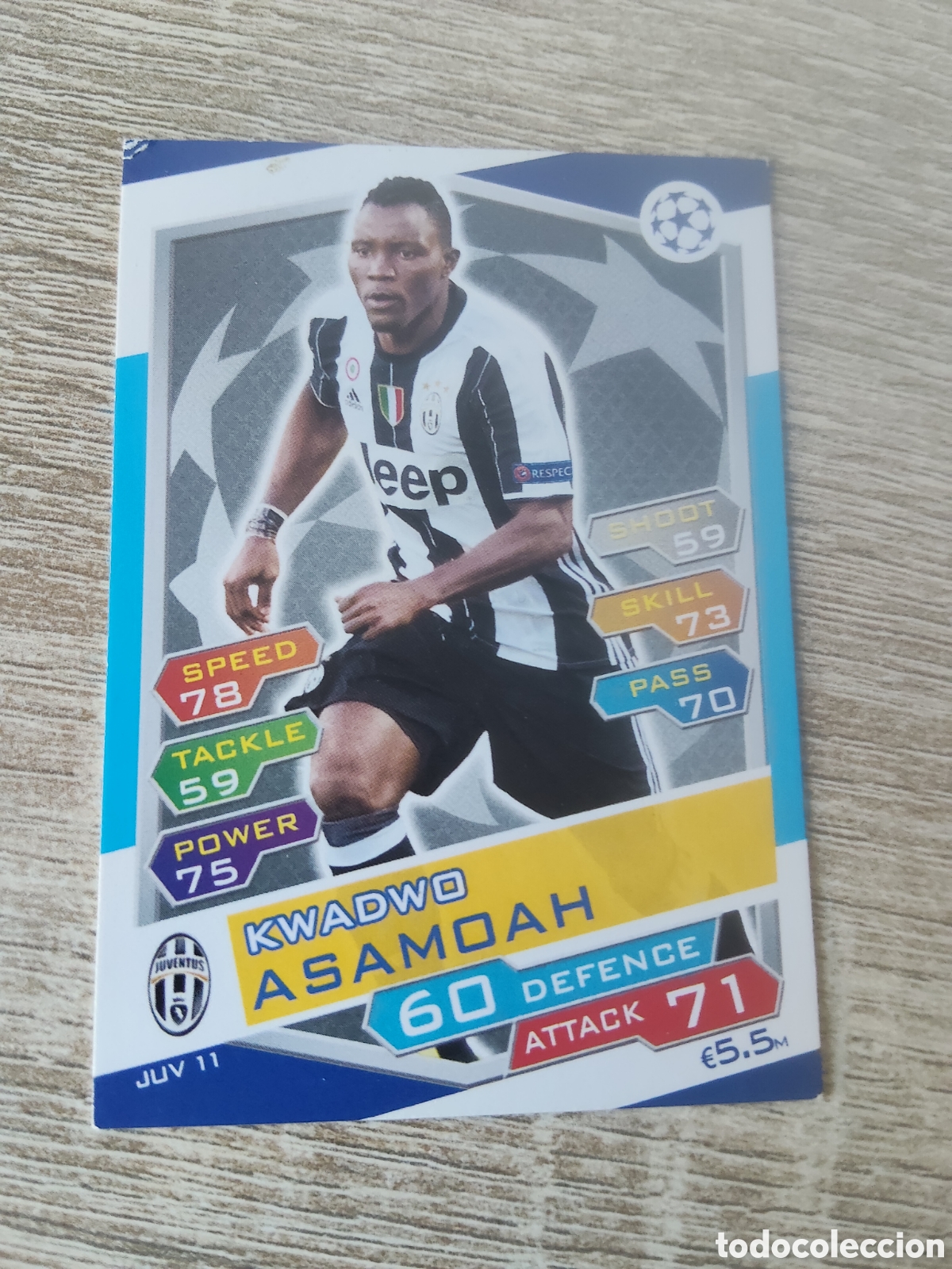 Cartes &agrave; collectionner de Football: Topps match attax champions league 2016 2017 16 17 JUV 11 Kwadwo Asamoah Juventus