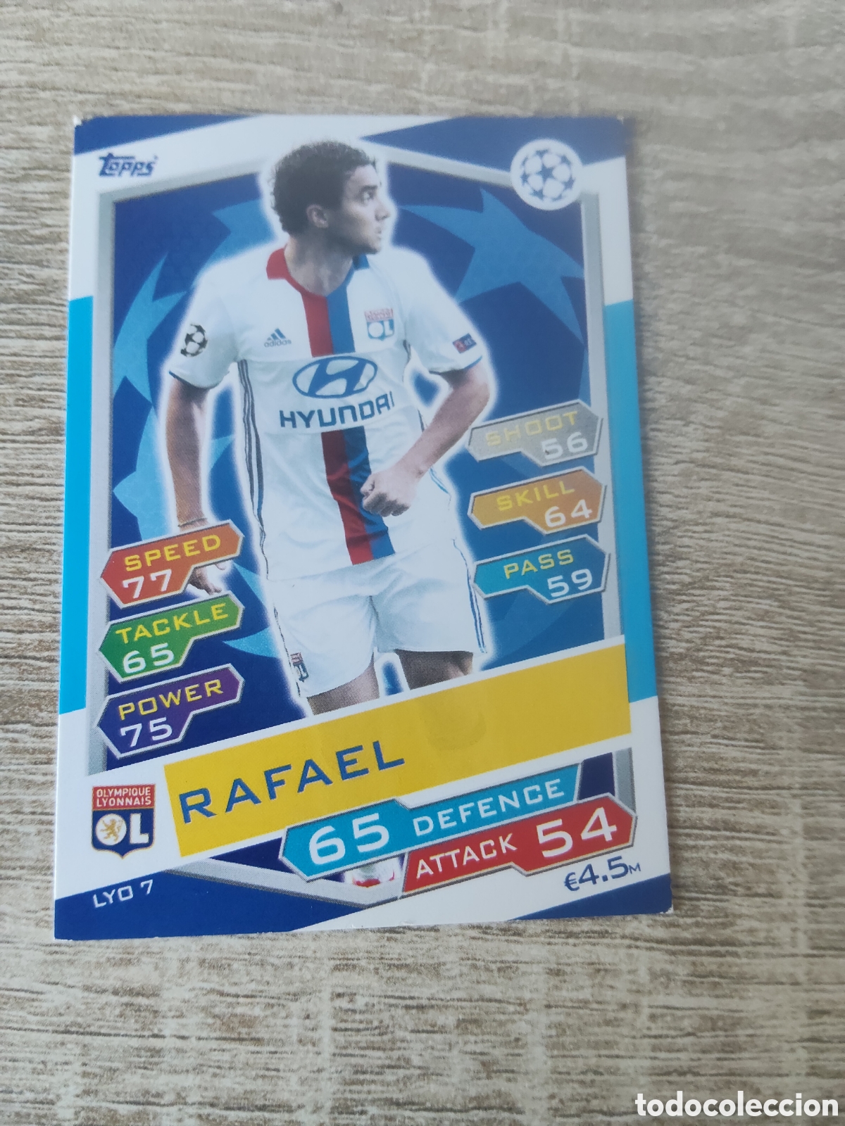 Football Stickers: Topps match attax champions league 2016 2017 16 17 LYO 7 Rafael Olympique Lyonnais