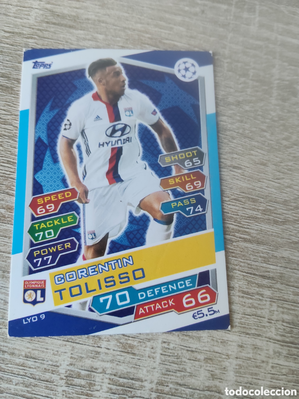 Football Stickers: Topps match attax champions league 2016 2017 16 17 LYO 9 Corentin Tolisso Olympique Lyonnais