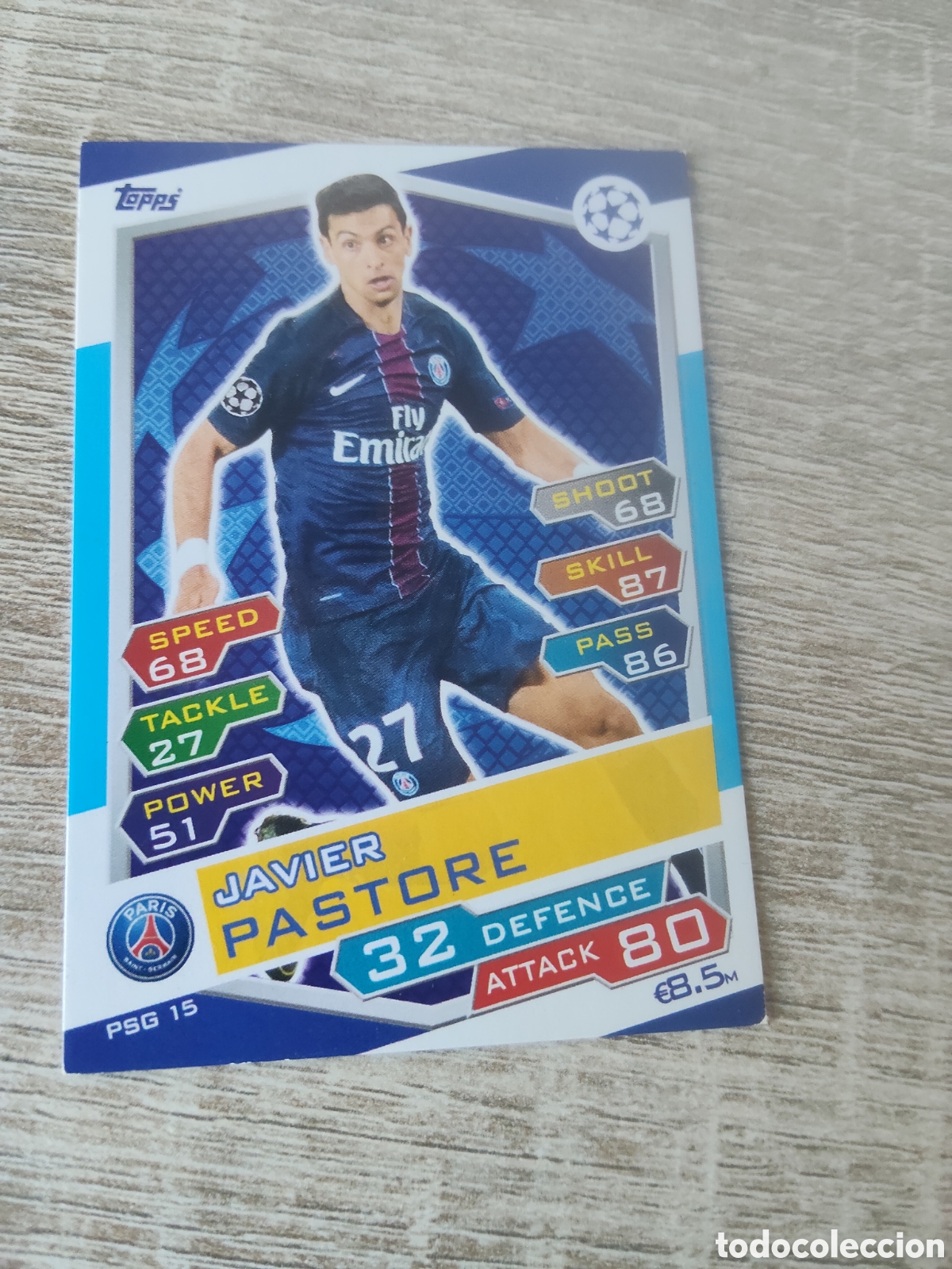 Fu&szlig;ball-Sticker: Topps match attax champions league 2016 2017 16 17 PSG 15 Javier Pastore PSG