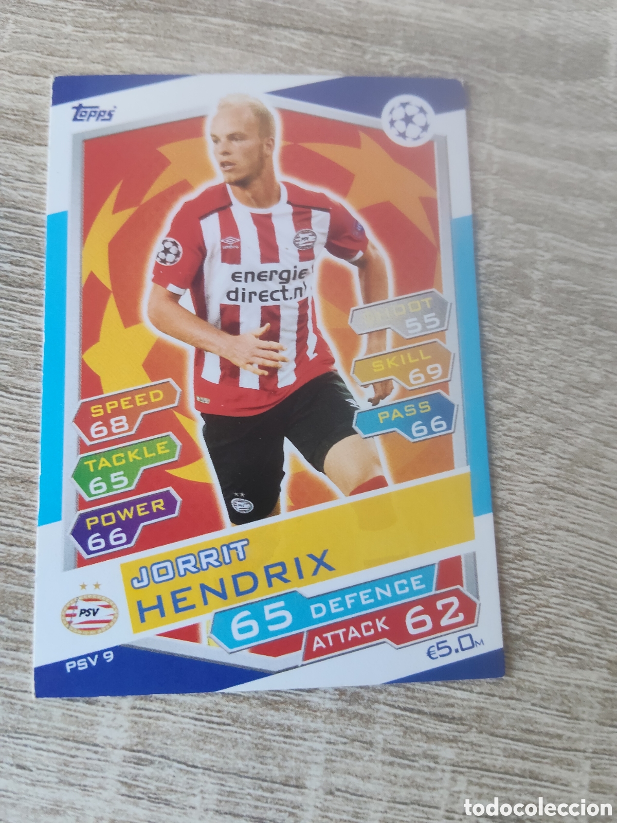 Fu&szlig;ball-Sticker: Topps match attax champions league 2016 2017 16 17 PSV 9 Jorrit Hendrix PSV