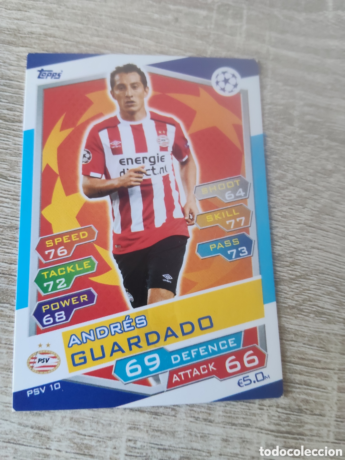 Fu&szlig;ball-Sticker: Topps match attax champions league 2016 2017 16 17 PSV 10 Andr&eacute;s Guardado PSV