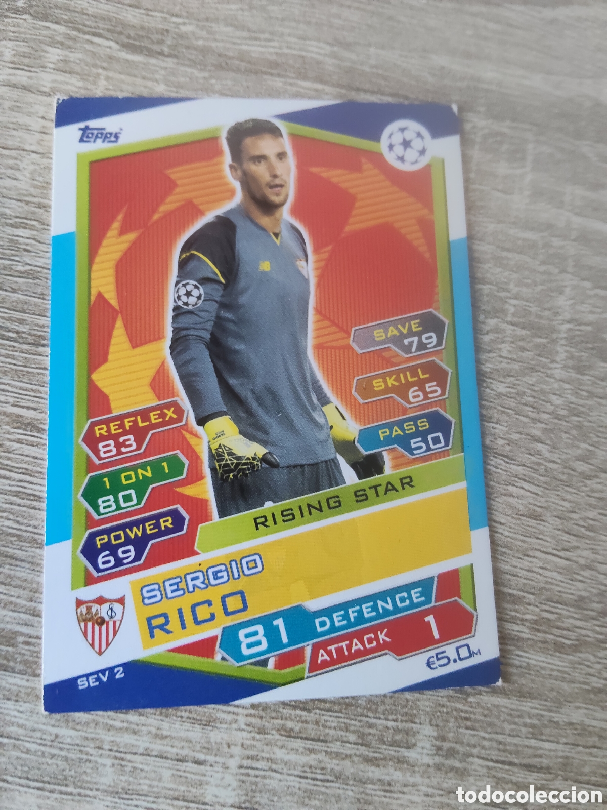 Football Stickers: Topps match attax champions league 2016 2017 16 17 SEV 2 Sergio Rico Sevilla