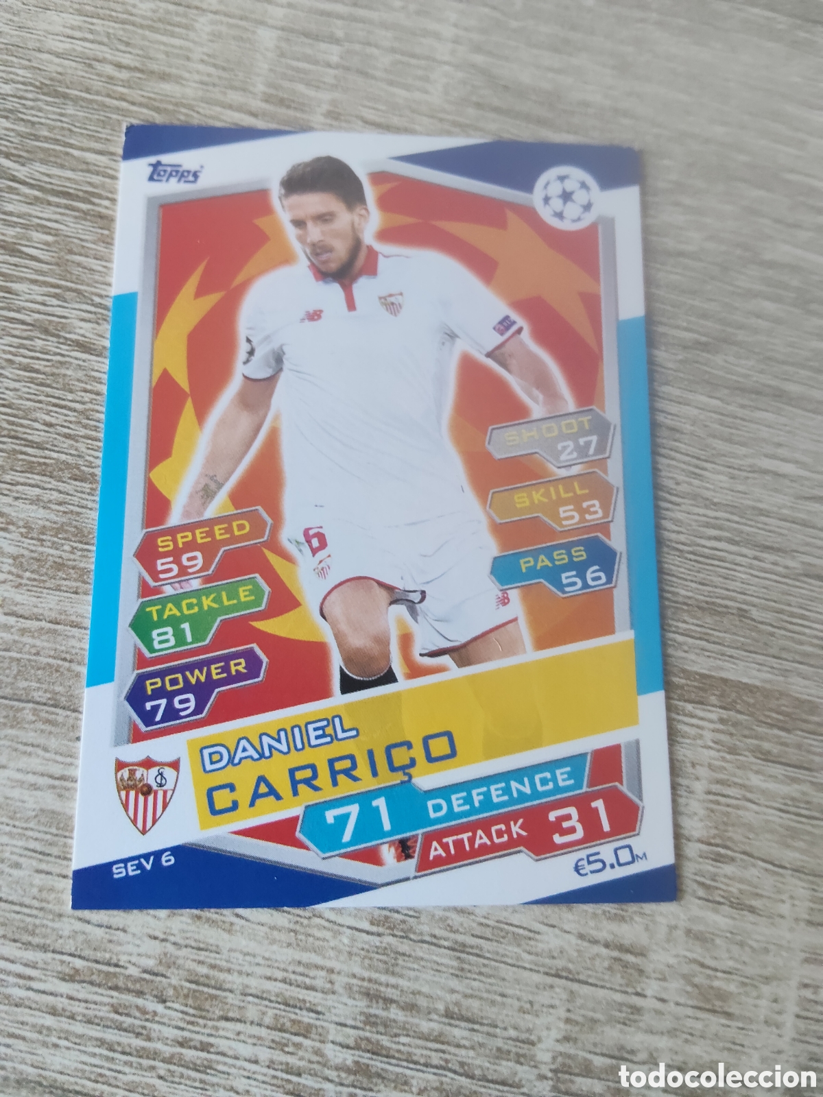 Football Stickers: Topps match attax champions league 2016 2017 16 17 SEV 6 Daniel Carri&ccedil;o Sevilla