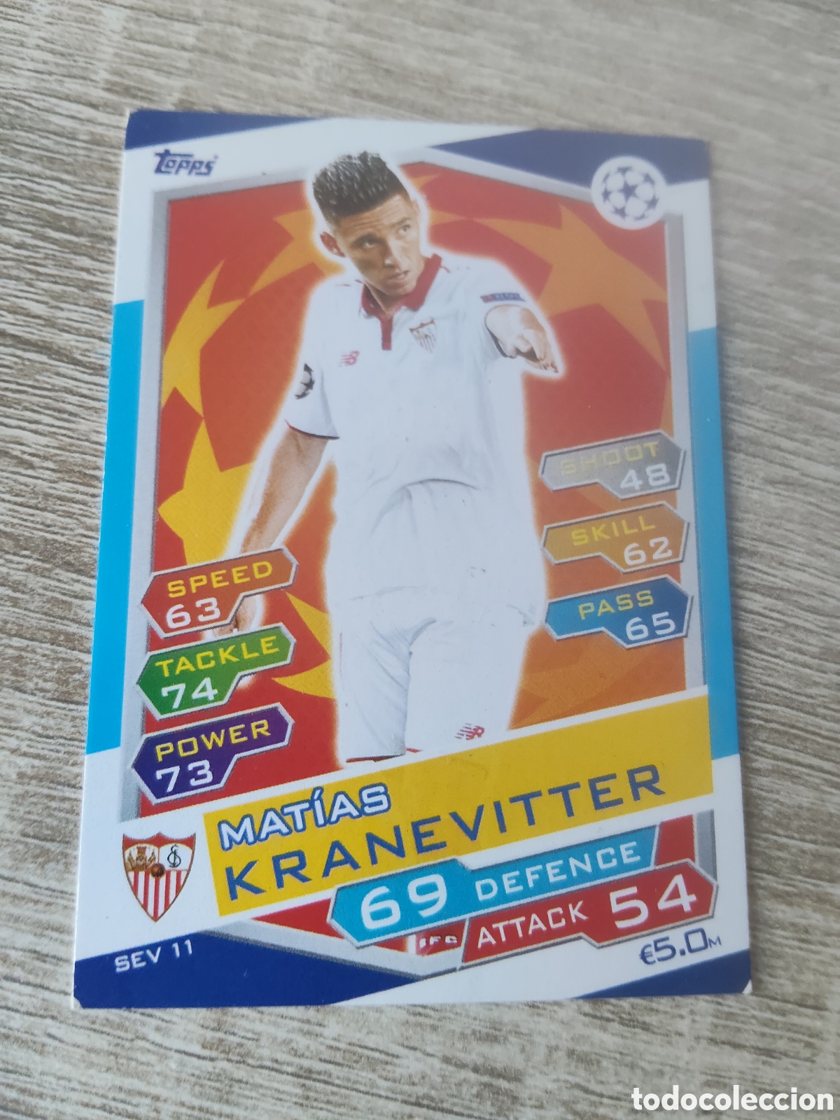 Cartes &agrave; collectionner de Football: Topps match attax champions league 2016 2017 16 17 SEV 11 Matias Kranevitter Sevilla
