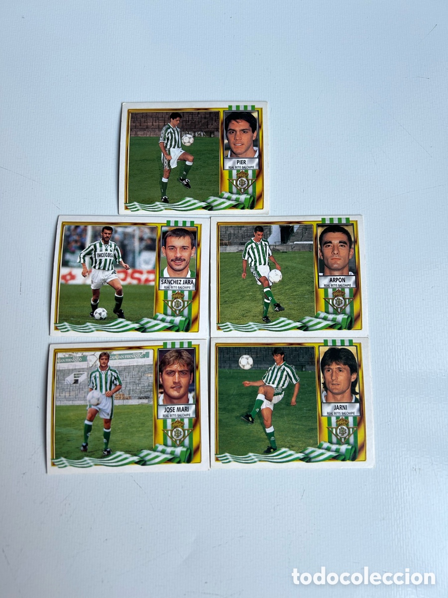 Fu&szlig;ball-Sticker: Lote 5 Cromos Fichajes y colocas Real Betis - Liga 95/96 - Ediciones Este