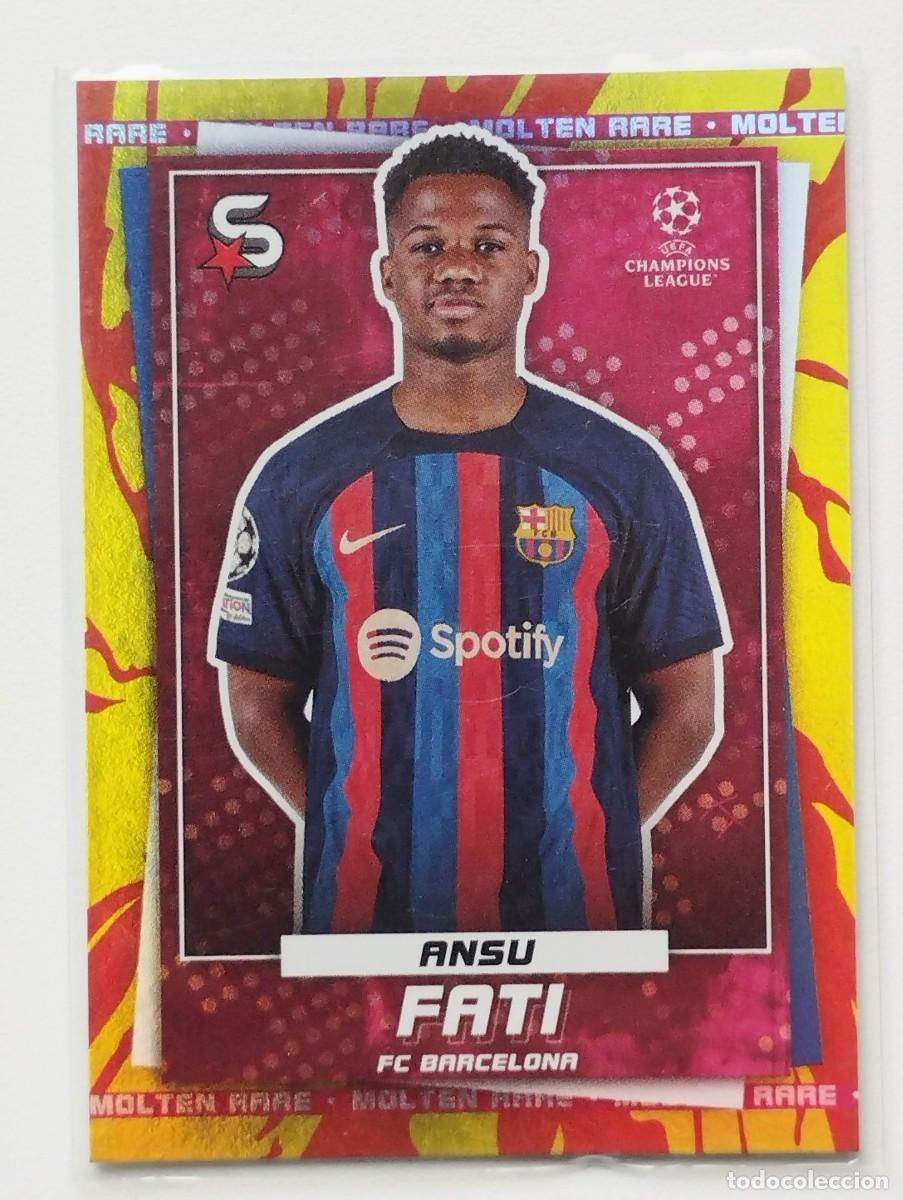 Figurine di Calcio: CROMO CARD TOPPS SUPER STARS 22 23 SUPERSTARS 2022 2023 MOLTEN RARA 55 ANSU FATI BARCELONA
