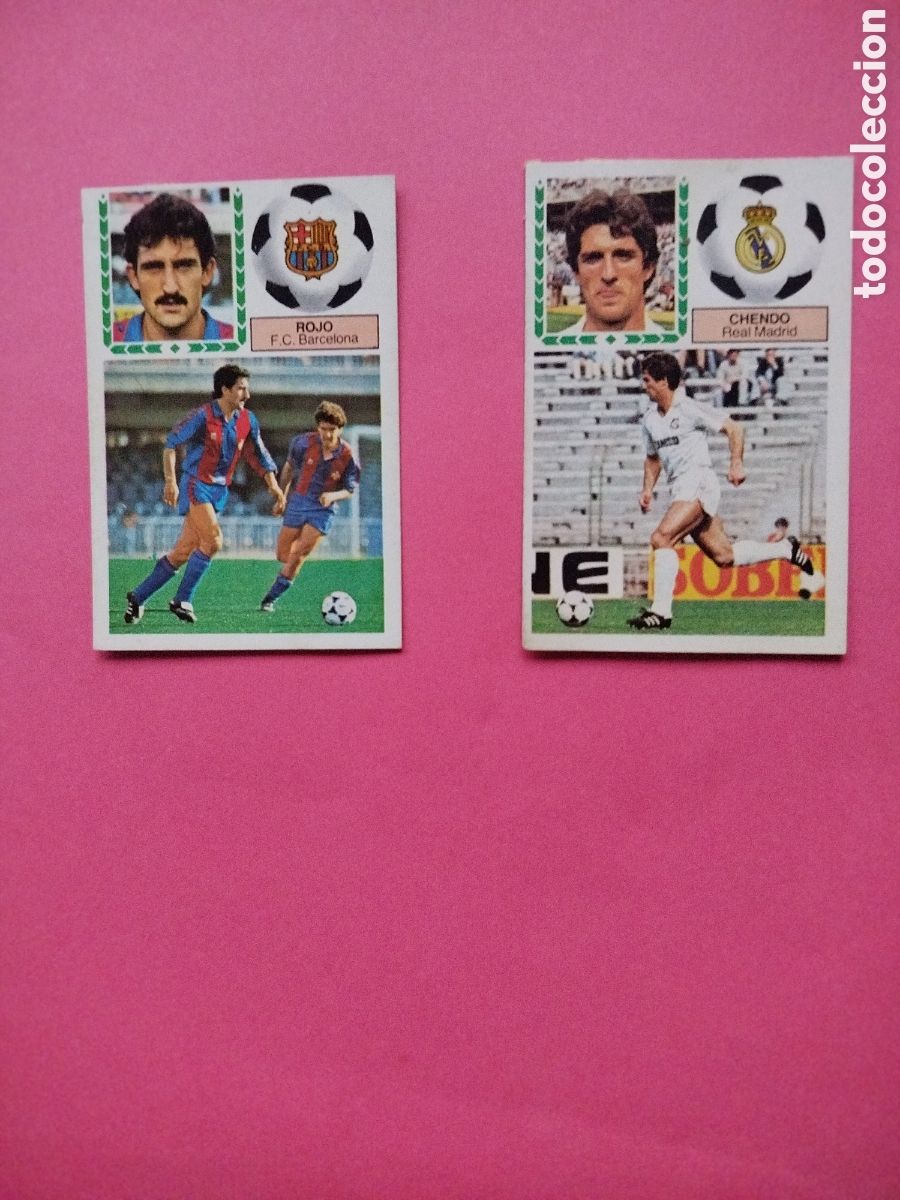 Cromos de f&uacute;tbol: LOTE 2 FICHAJES 40 ROJO Y CHENDO LIGA ESTE 83-84 RECUPERADOS