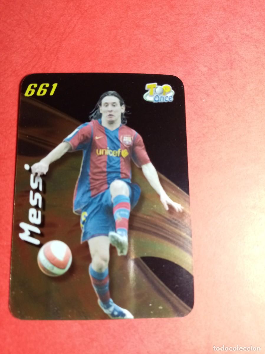 Cromos de f&uacute;tbol: N&ordm; 661 MESSI, BRILLANTE LISO PUNTAS REDONDAS, TOP ONCE, FC BARCELONA, FICHAS LIGA 2008, MUNDICROMO