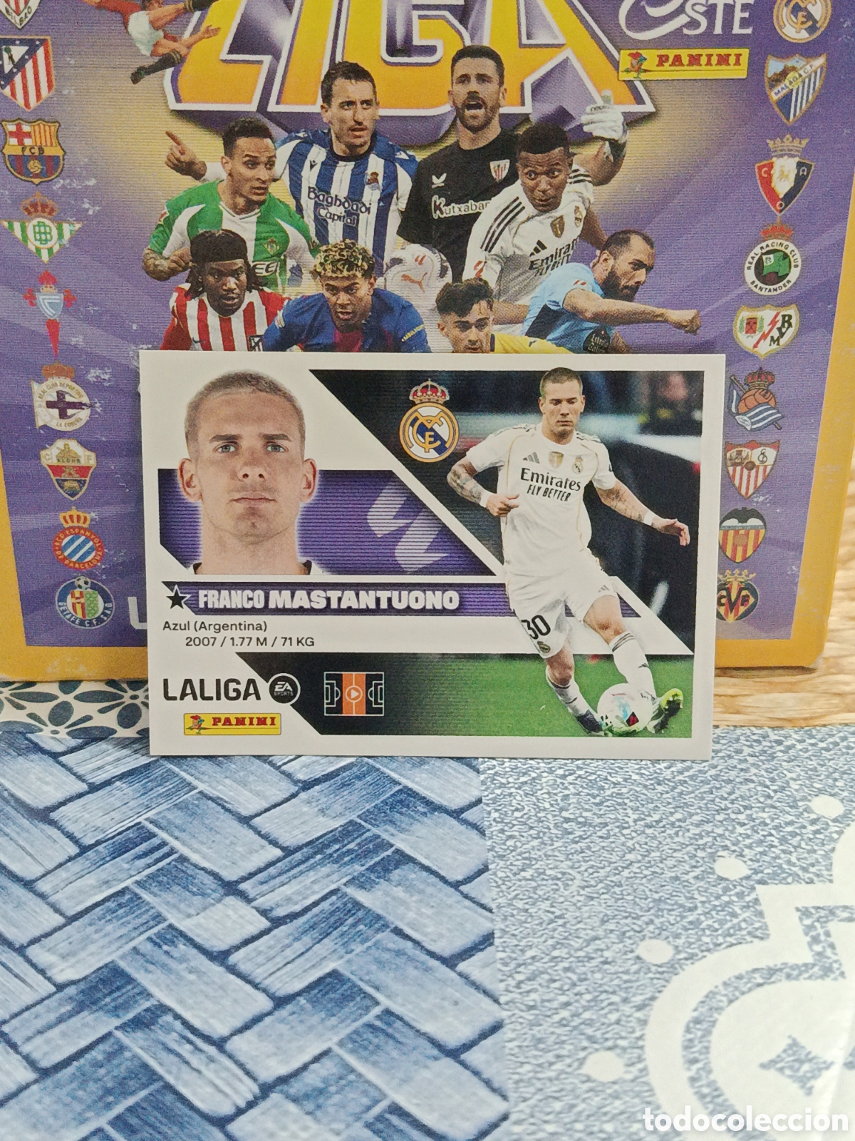Cartes &agrave; collectionner de Football: MASTANTUONO REAL MADRID N&ordm; 16 A LIGA ESTE 26 27 2026 2027 PANINI &rdquo;NUEVO DE SOBRE&rdquo;
