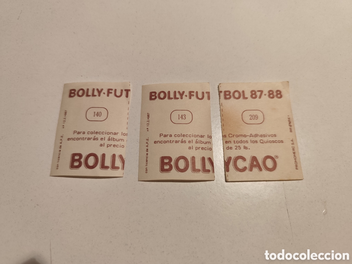 Cromos de Futebol: Parte Trasera Cromos Bollyfutbol. Bollycao Futbol 87-88