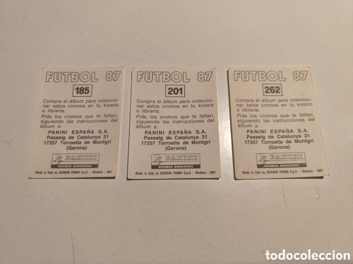 Cromos de Futebol: Partes Traseras Cromos Futbol 87, Panini