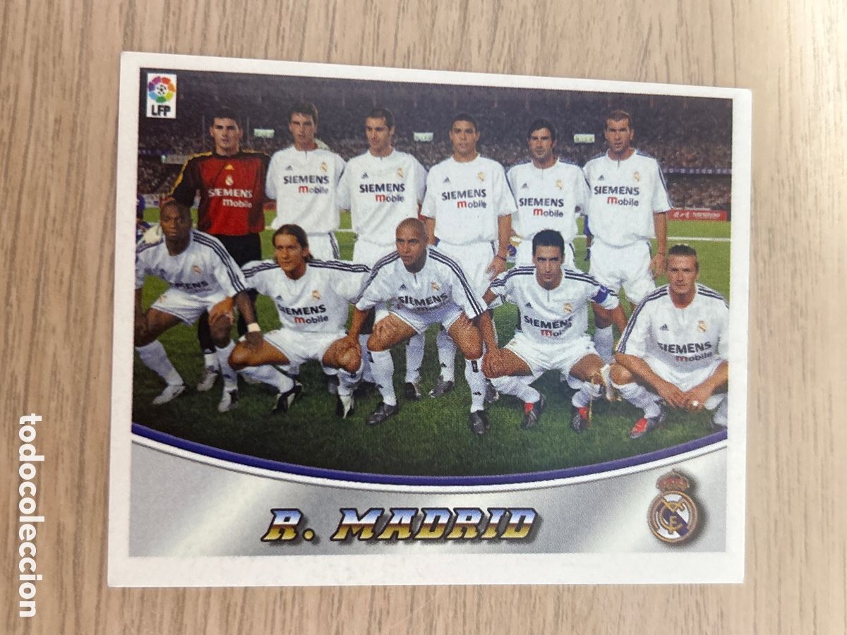 Football Stickers: REAL MADRID ALINEACION LA RAZON PROMOCIONAL LIGA 2003 2004 03 04 SIN PEGAR NUNCA PEGADO