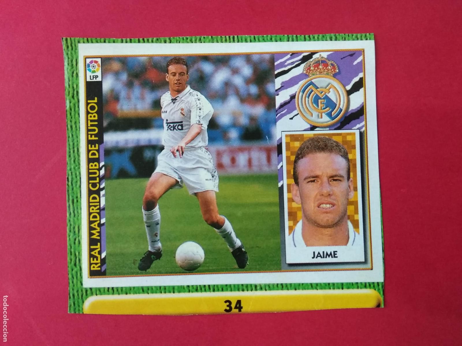 Cartes &agrave; collectionner de Football: EDICIONES ESTE LIGA 97 98 1997 1998 CROMO DESPEGADO FICHAJE N&ordm; 34 JAIME REAL MADRID