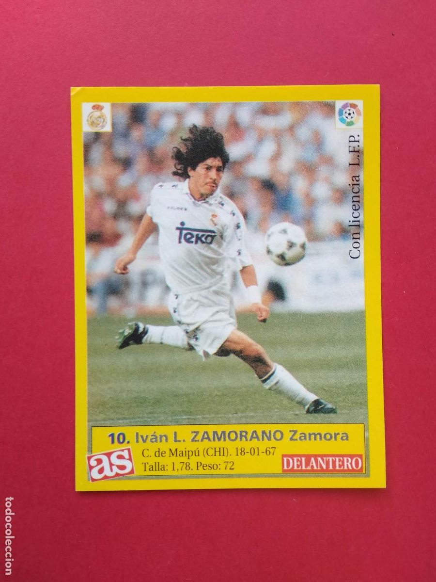 Cartes &agrave; collectionner de Football: DIARIO AS LIGA 95 96 1995 1996 CROMO NUNCA PEGADO REAL MADRID N&ordm; 10 ZAMORANO