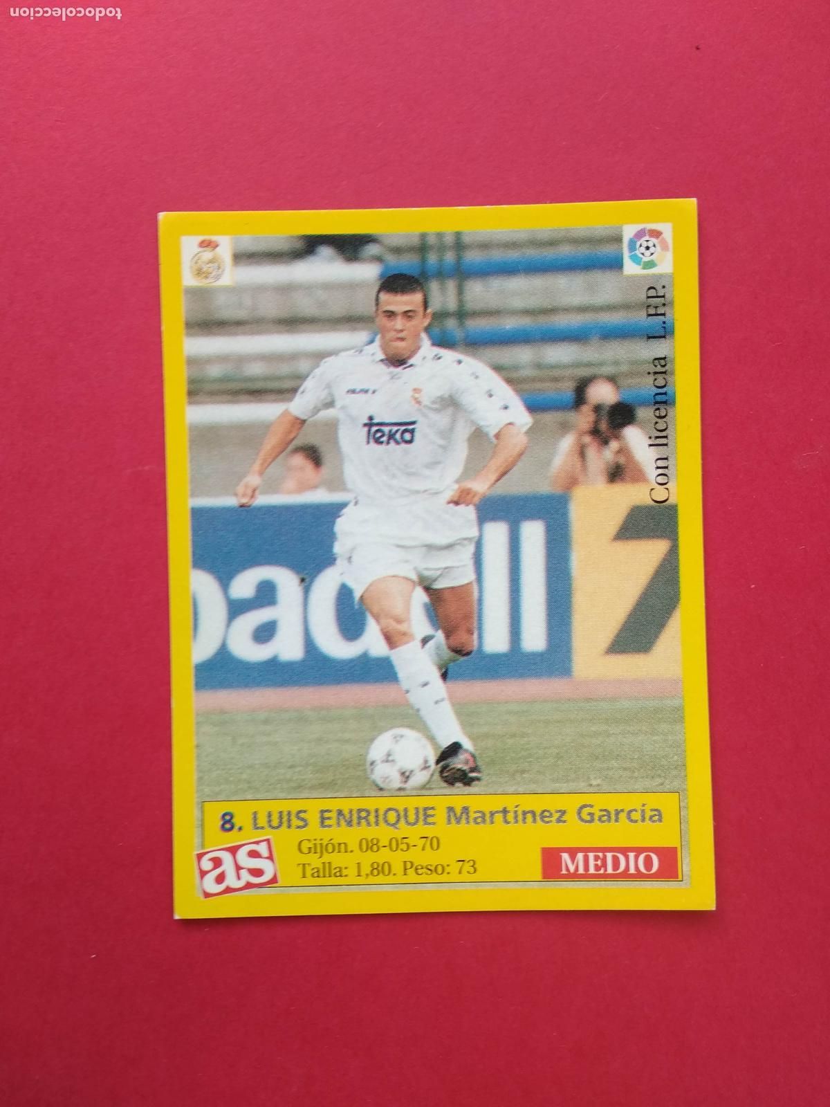 Cartes &agrave; collectionner de Football: DIARIO AS LIGA 95 96 1995 1996 CROMO NUNCA PEGADO REAL MADRID N&ordm; 8 LUIS ENRIQUE