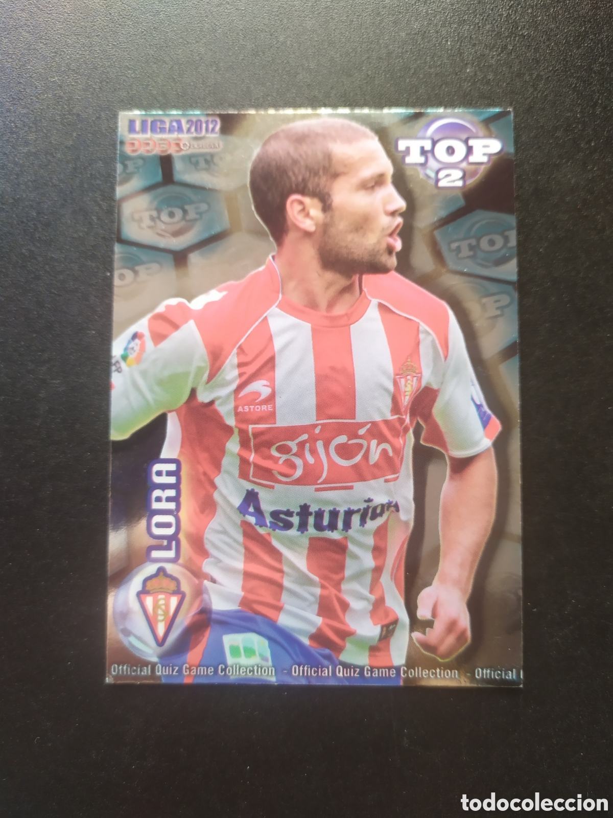 Cartes &agrave; collectionner de Football: Mundicromo fichas Liga 2011 2012 11 12 Lora top brillo azul n&deg; 555 Sporting Gijon