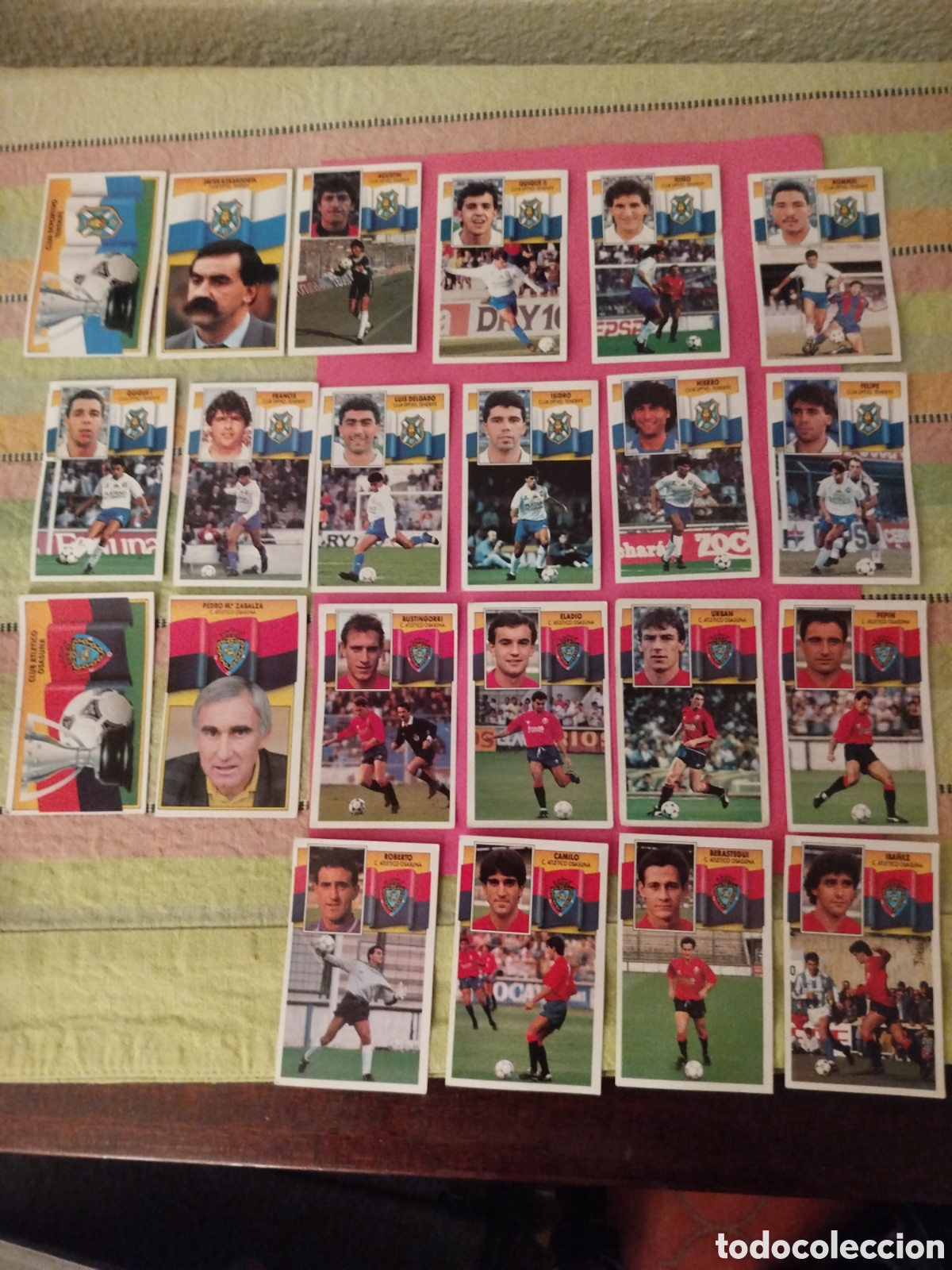 Figurine di Calcio: LOTE 22 CROMOS OSASUNA Y TENERIFE NUNCA PEGADOS LIGA ESTE 90-91