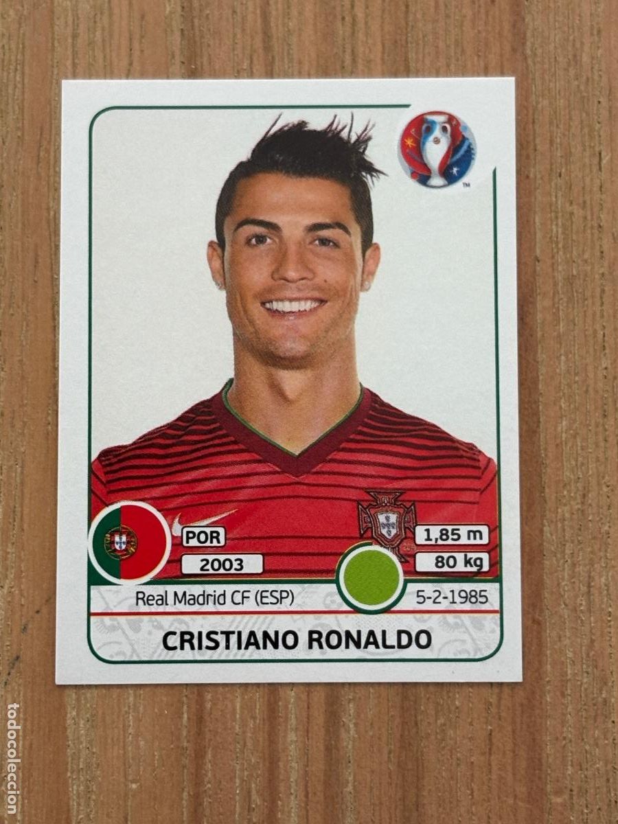 Cartes &agrave; collectionner de Football: 28. CROMO EURO 2016 Cristiano Ronaldo N 596 Portugal SIN PEGAR NUNCA PEGADO