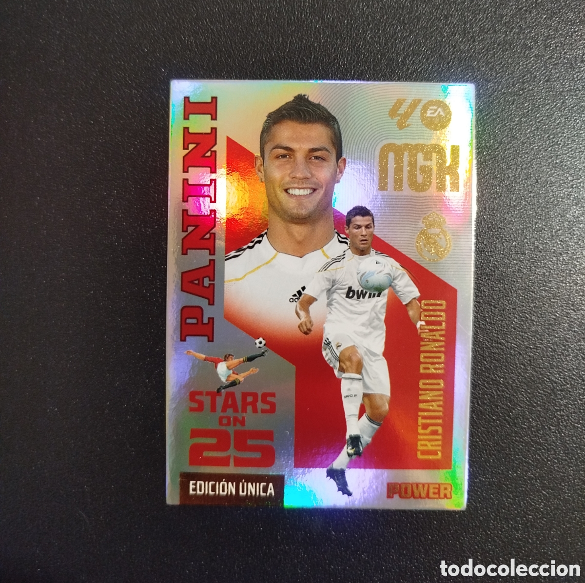 Cartes &agrave; collectionner de Football: CRISTIANO RONALDO EDICI&Oacute;N &Uacute;NICA MEGACRACKS 2026 2027 MGK CROMO CARD PANINI 442 POWER REAL MADRID