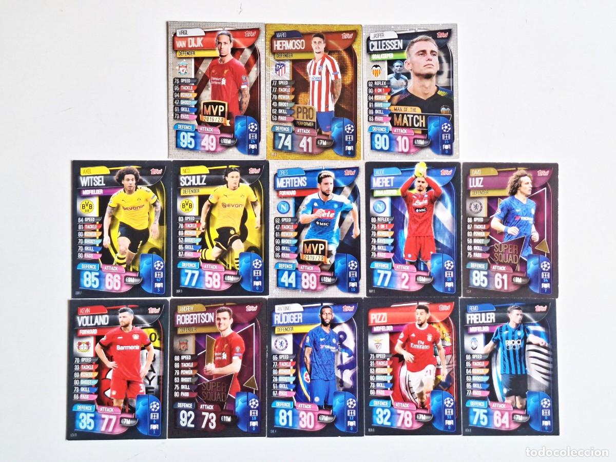 Football Stickers: LOTE DE 13 CROMOS / TRADING CARTS FUTBOL TOPPS MATCH ATTAX CHAMPIONS LEAGUE 19/20