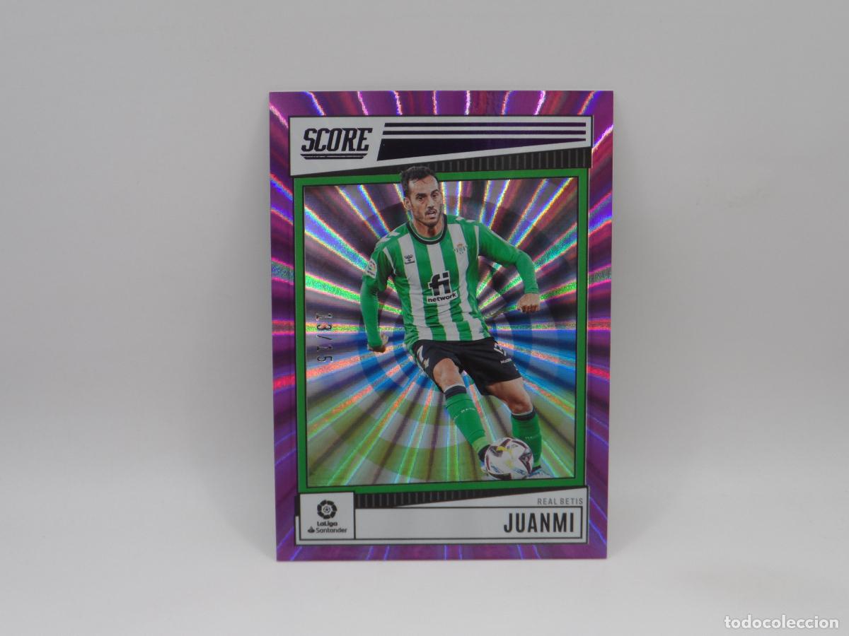 Fu&szlig;ball-Sticker: 134 JUANMI NUMERADA /15 PURPLE LASER BETIS PANINI SCORE 2022 2023 22 23