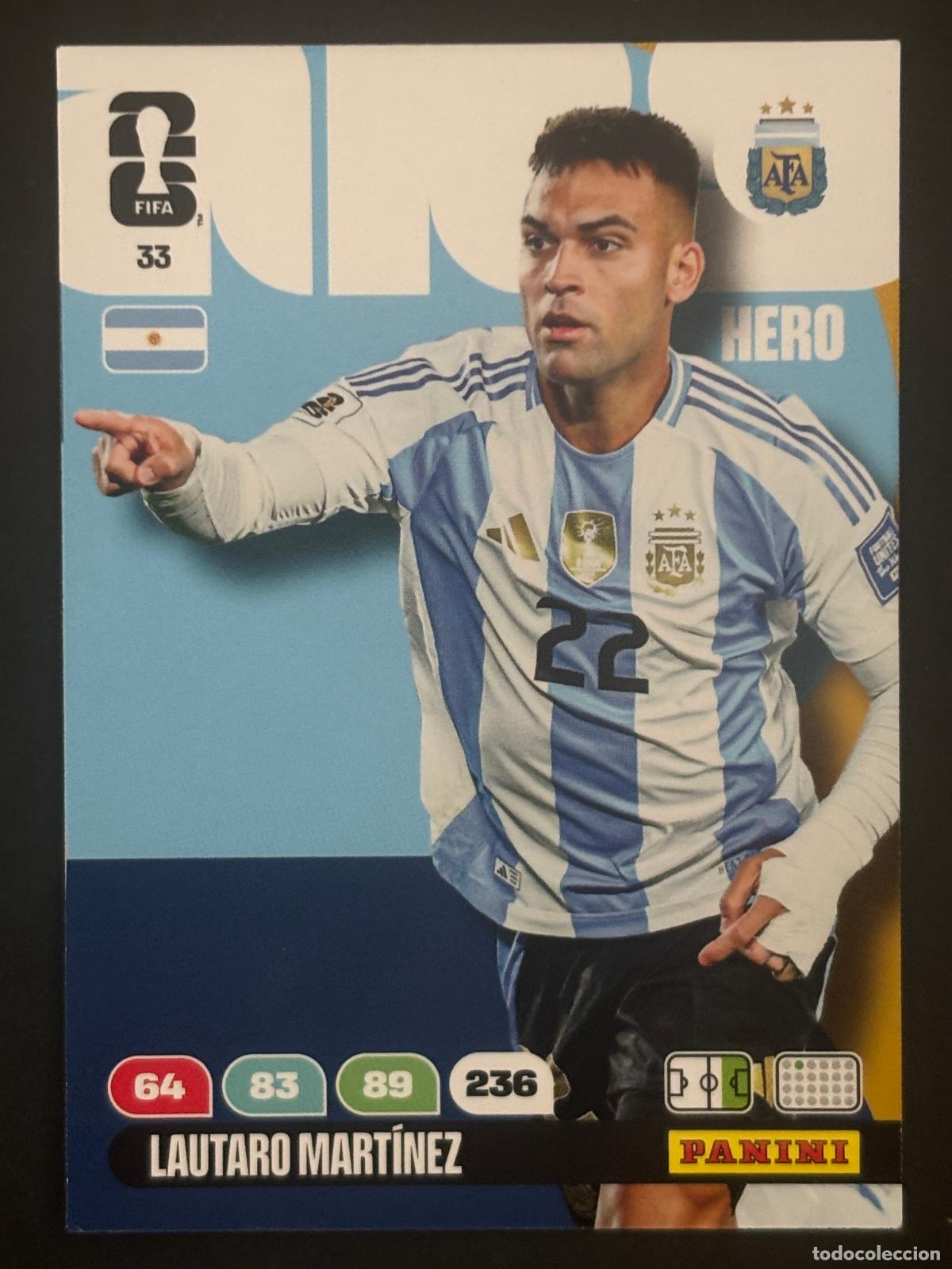 Figurine di Calcio: 33 LAUTARO MART&Iacute;NEZ ARGENTINA HERO ADRENALYN XL FIFA WORLD CUP MUNDIAL 2026 PANINI