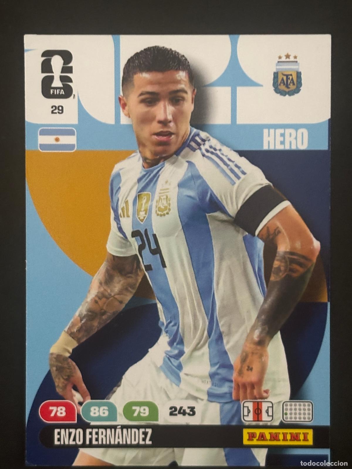 Figurine di Calcio: 29 ENZO FERN&Aacute;NDEZ ARGENTINA HERO ADRENALYN XL FIFA WORLD CUP MUNDIAL 2026 PANINI