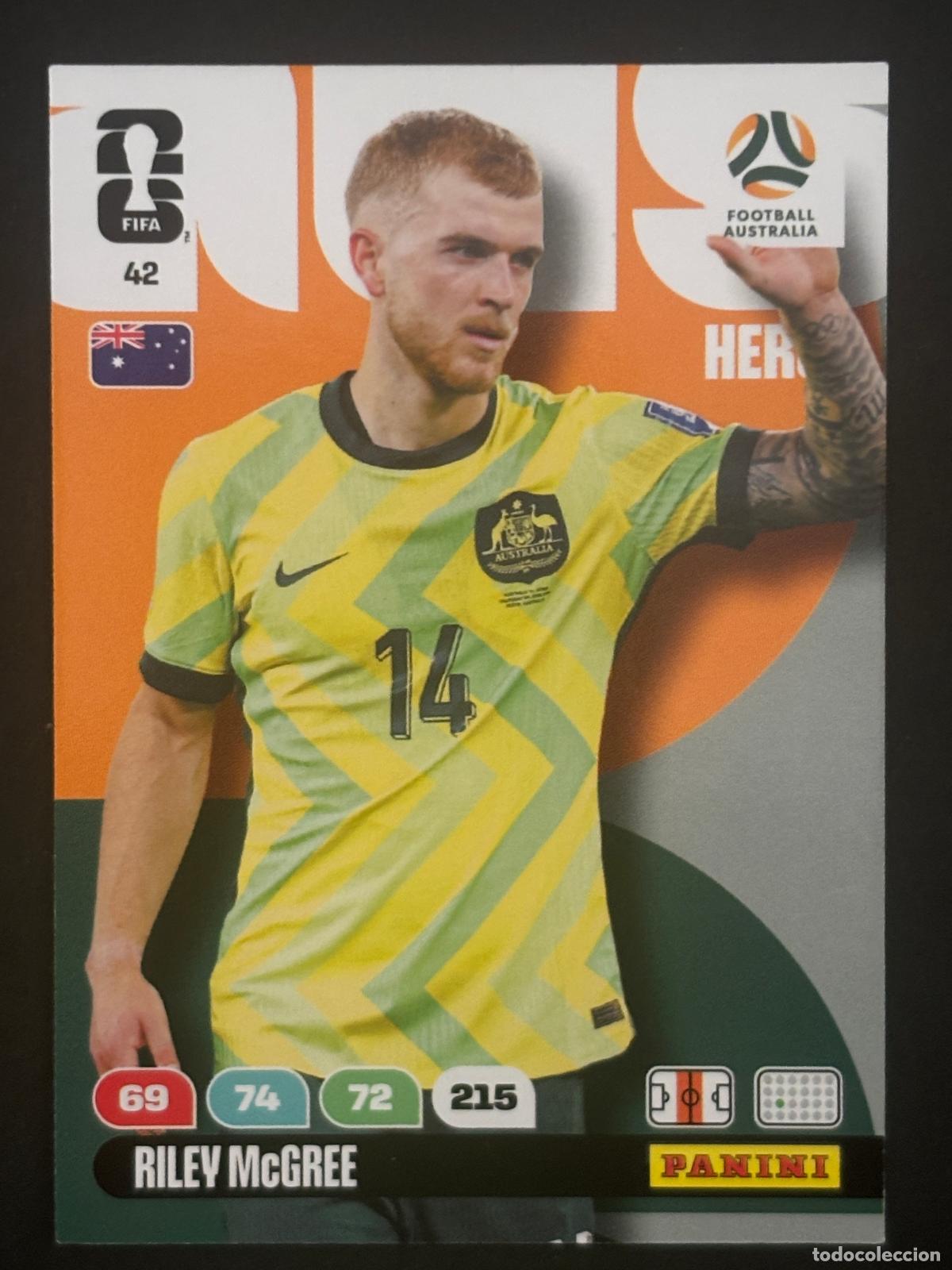 Figurine di Calcio: 42 RILEY MCGREE AUSTRALIA HERO ADRENALYN XL FIFA WORLD CUP MUNDIAL 2026 PANINI