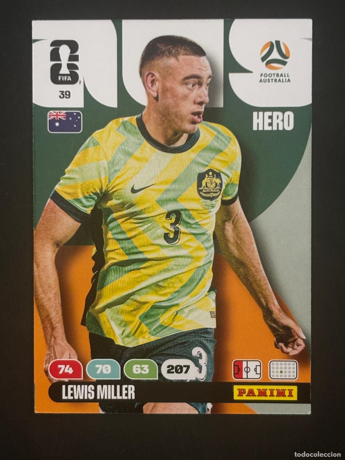 Figurine di Calcio: 39 LEWIS MILLER AUSTRALIA HERO ADRENALYN XL FIFA WORLD CUP MUNDIAL 2026 PANINI