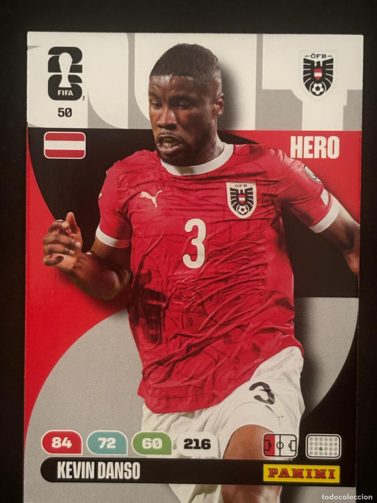 Figurine di Calcio: 50 KEVIN DANSO AUSTRIA HERO ADRENALYN XL FIFA WORLD CUP MUNDIAL 2026 PANINI