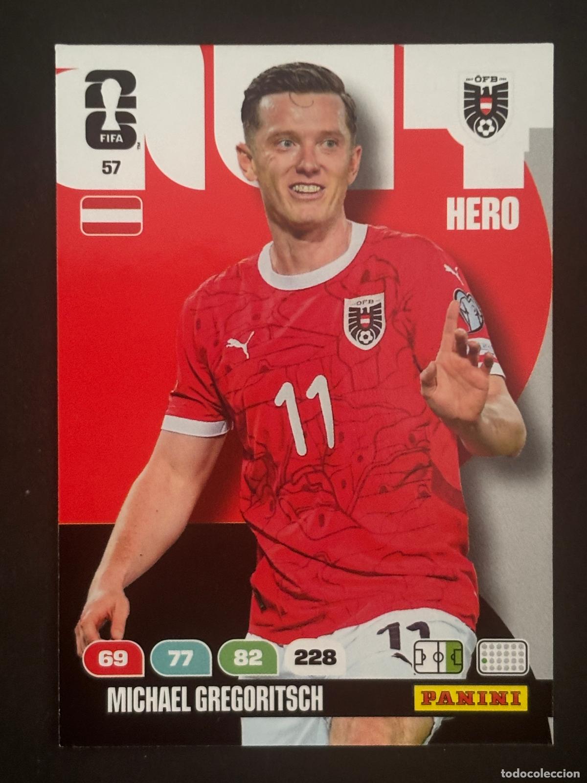 Figurine di Calcio: 57 MICHAEL GREGORITSCH AUSTRIA HERO ADRENALYN XL FIFA WORLD CUP MUNDIAL 2026 PANINI