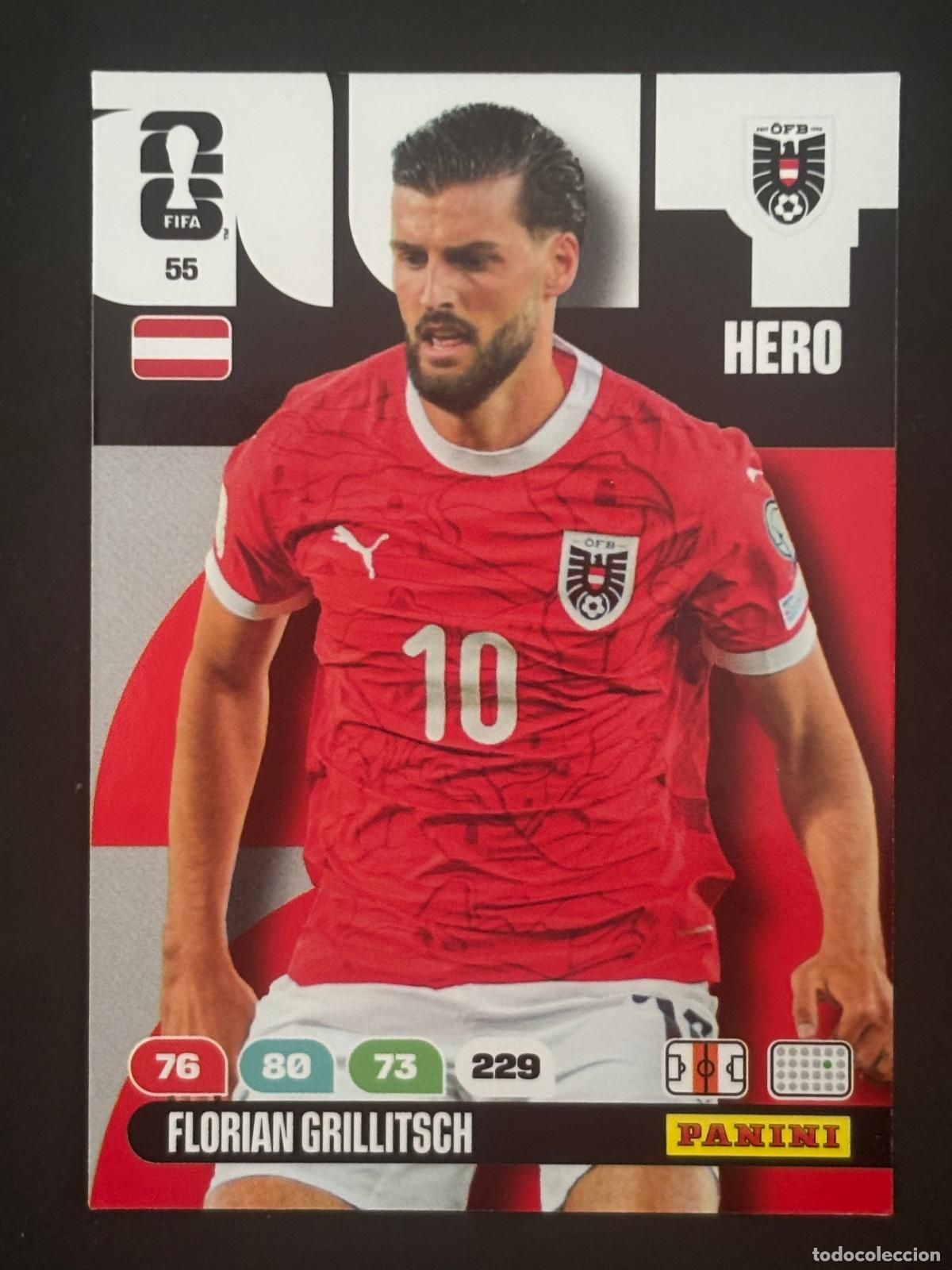 Figurine di Calcio: 55 FLORIAN GRILLITSCH AUSTRIA HERO ADRENALYN XL FIFA WORLD CUP MUNDIAL 2026 PANINI