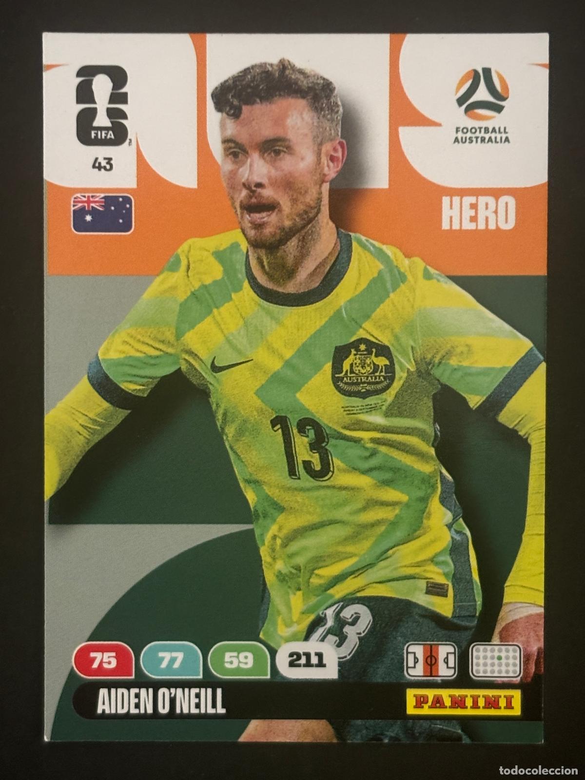 Figurine di Calcio: 43 AIDEN O'NEILL AUSTRALIA HERO ADRENALYN XL FIFA WORLD CUP MUNDIAL 2026 PANINI