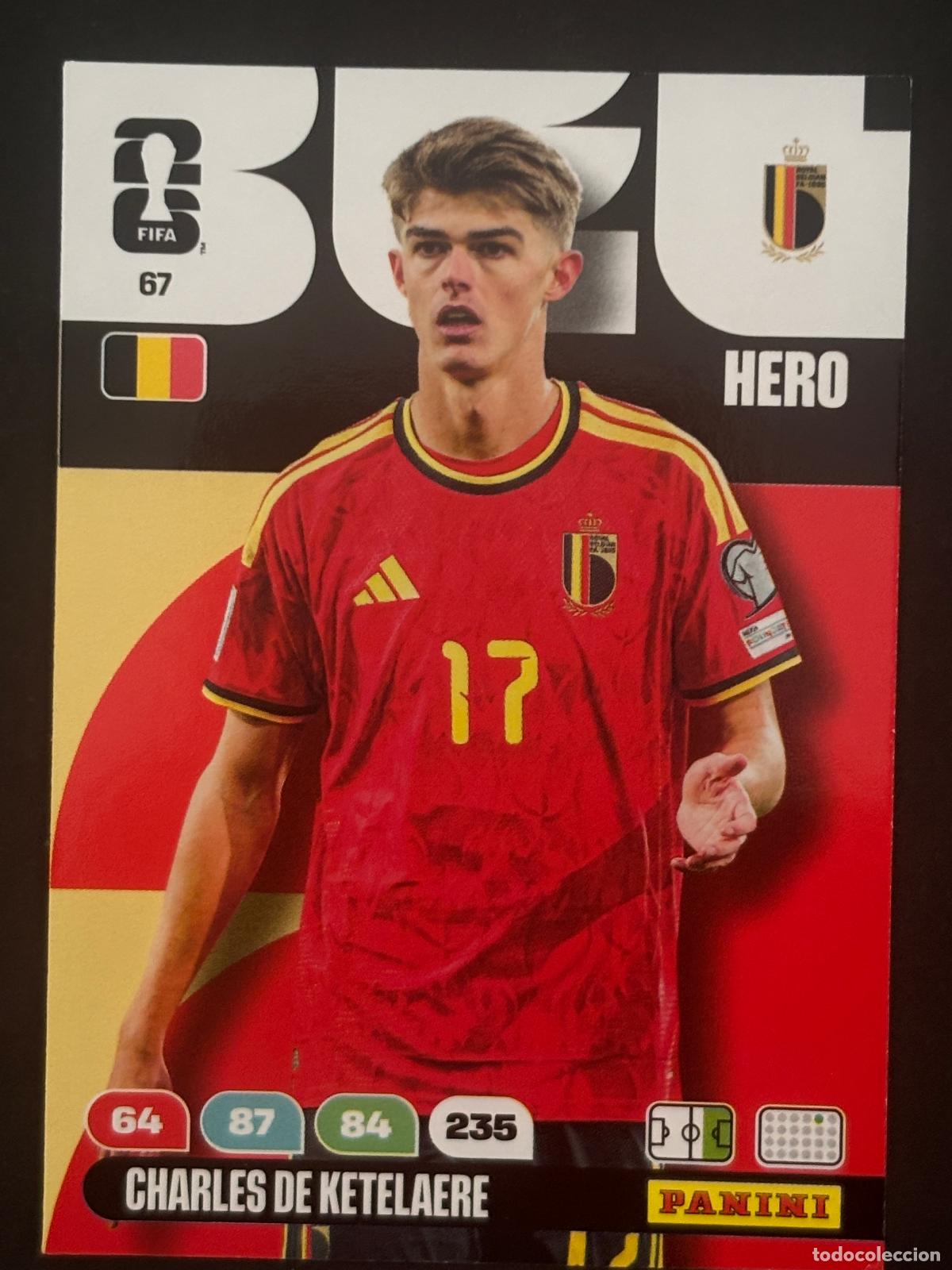 Figurine di Calcio: 67 CHARLES DE KETELAERE BELGICA HERO ADRENALYN XL FIFA WORLD CUP MUNDIAL 2026 PANINI