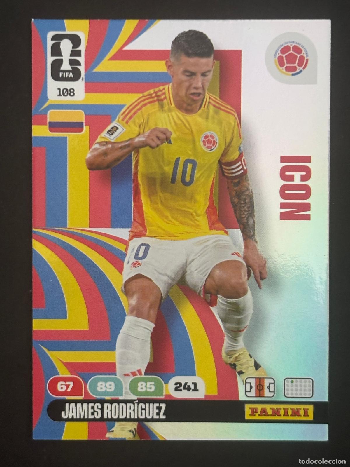 Cromos de Futebol: 108 JAMES RODR&Iacute;GUEZ COLOMBIA ICON ADRENALYN XL FIFA WORLD CUP MUNDIAL 2026 PANINI