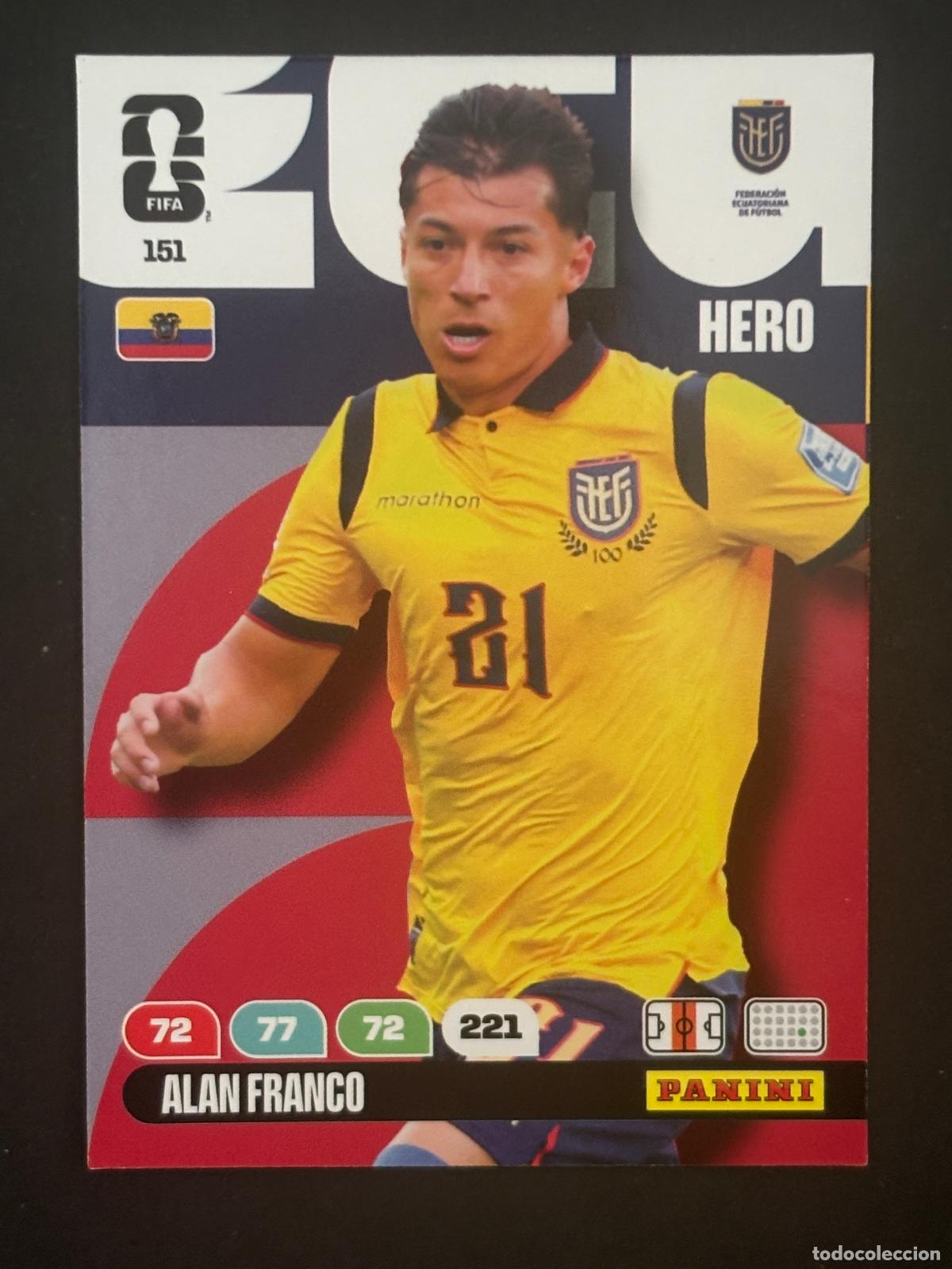 Cromos de Futebol: 151 ALAN FRANCO ECUADOR HERO ADRENALYN XL FIFA WORLD CUP MUNDIAL 2026 PANINI