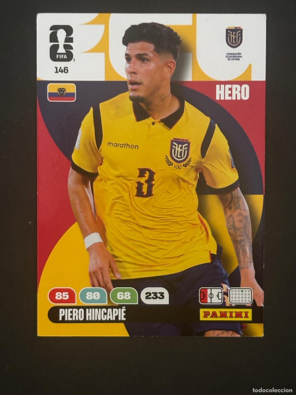 Cromos de Futebol: 146 PIERO HINCAPI&Eacute; ECUADOR HERO ADRENALYN XL FIFA WORLD CUP MUNDIAL 2026 PANINI