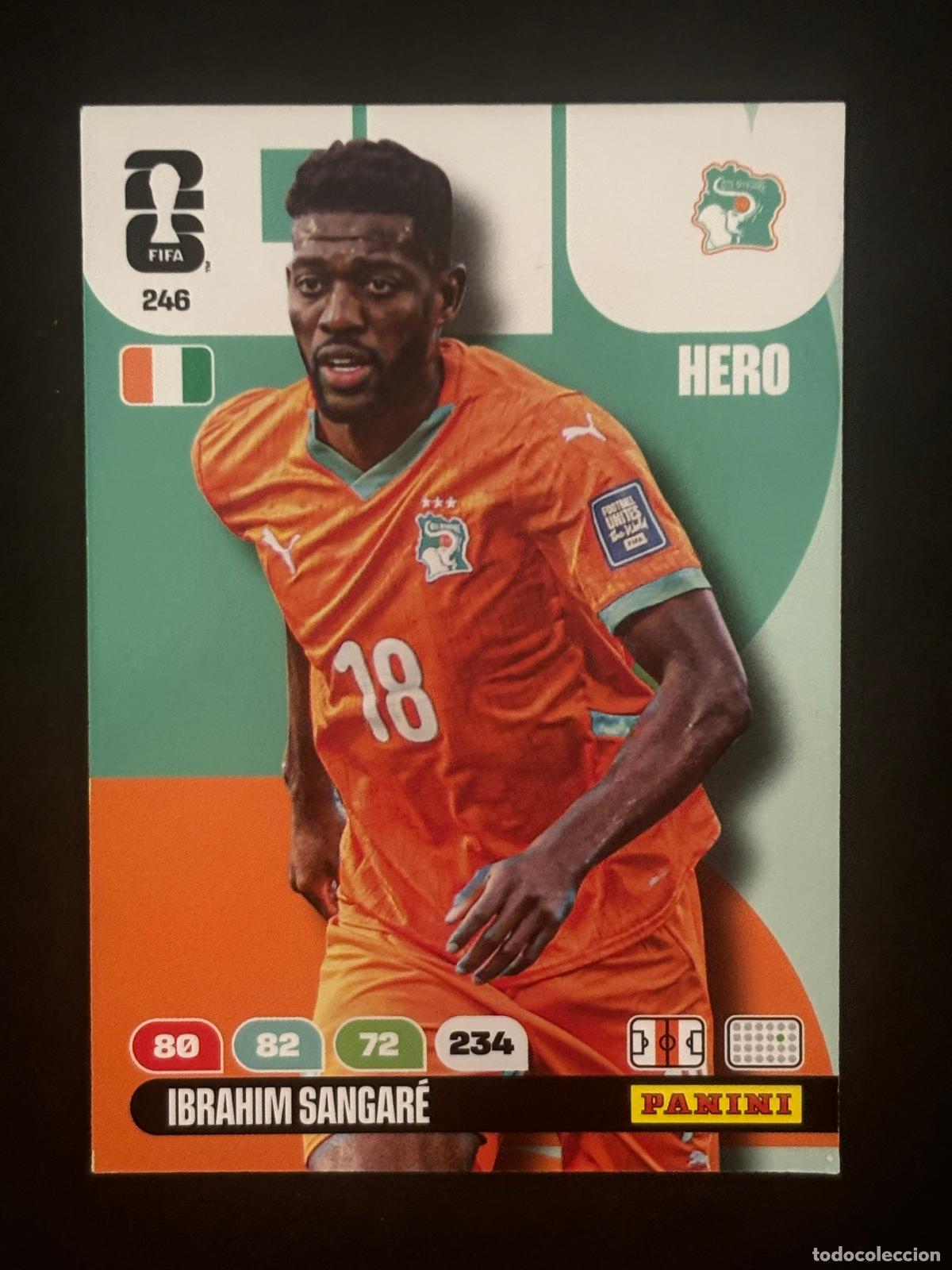 Figurine di Calcio: 246 IBRAHIM SANGAR&Eacute; COSTA DE MARFIL HERO ADRENALYN XL FIFA WORLD CUP MUNDIAL 2026 PANINI
