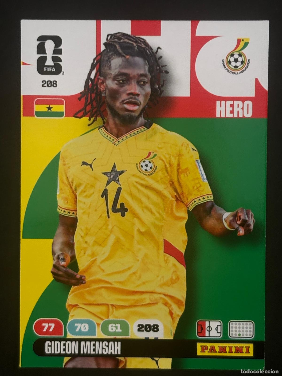 Figurine di Calcio: 208 GIDEON MENSAH GHANA HERO ADRENALYN XL FIFA WORLD CUP MUNDIAL 2026 PANINI