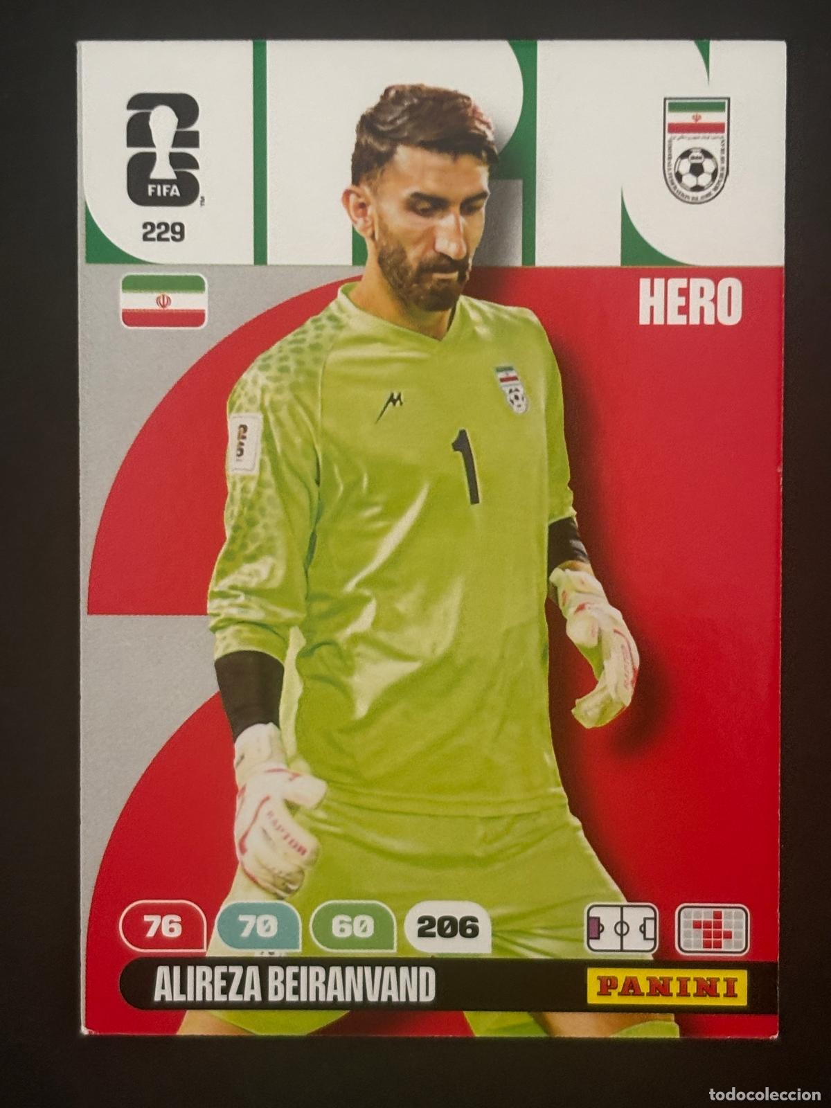 Cromos de f&uacute;tbol: 229 ALIREZA BEIRANVAND IRAN HERO ADRENALYN XL FIFA WORLD CUP MUNDIAL 2026 PANINI