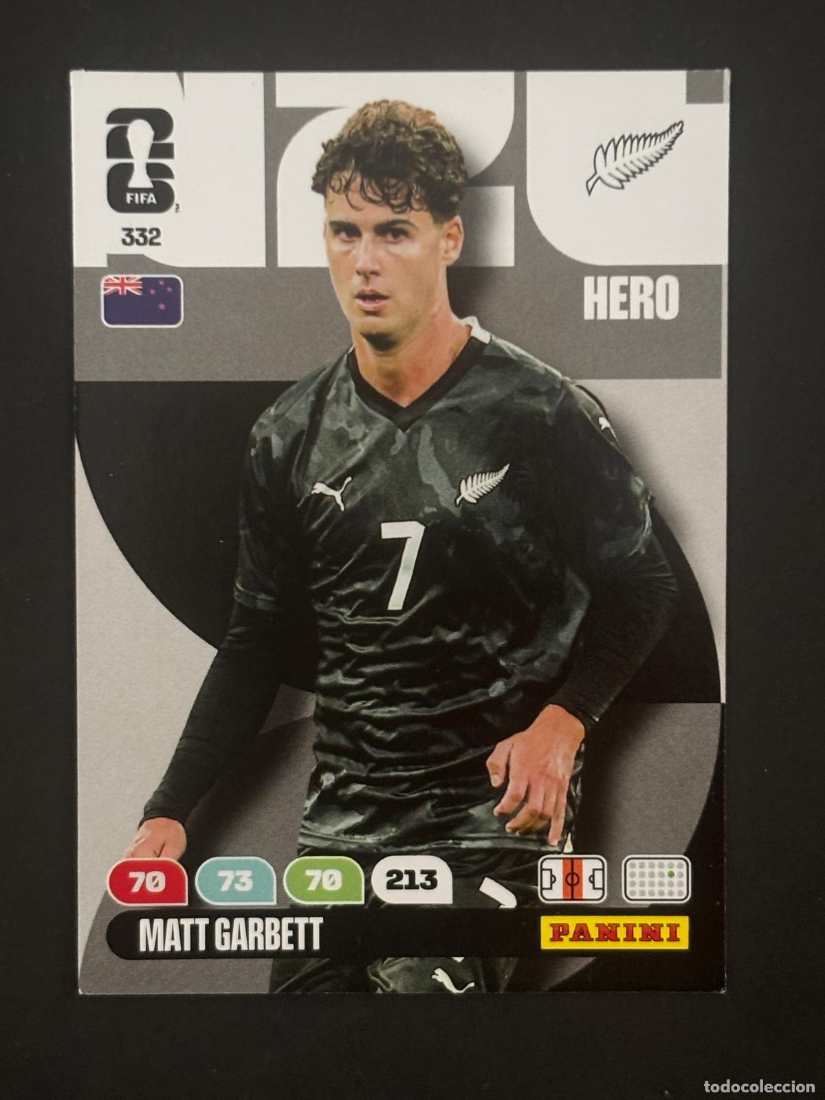 Cromos de f&uacute;tbol: 332 MATT GARBETT NUEVA ZELANDA HERO ADRENALYN XL FIFA WORLD CUP MUNDIAL 2026 PANINI