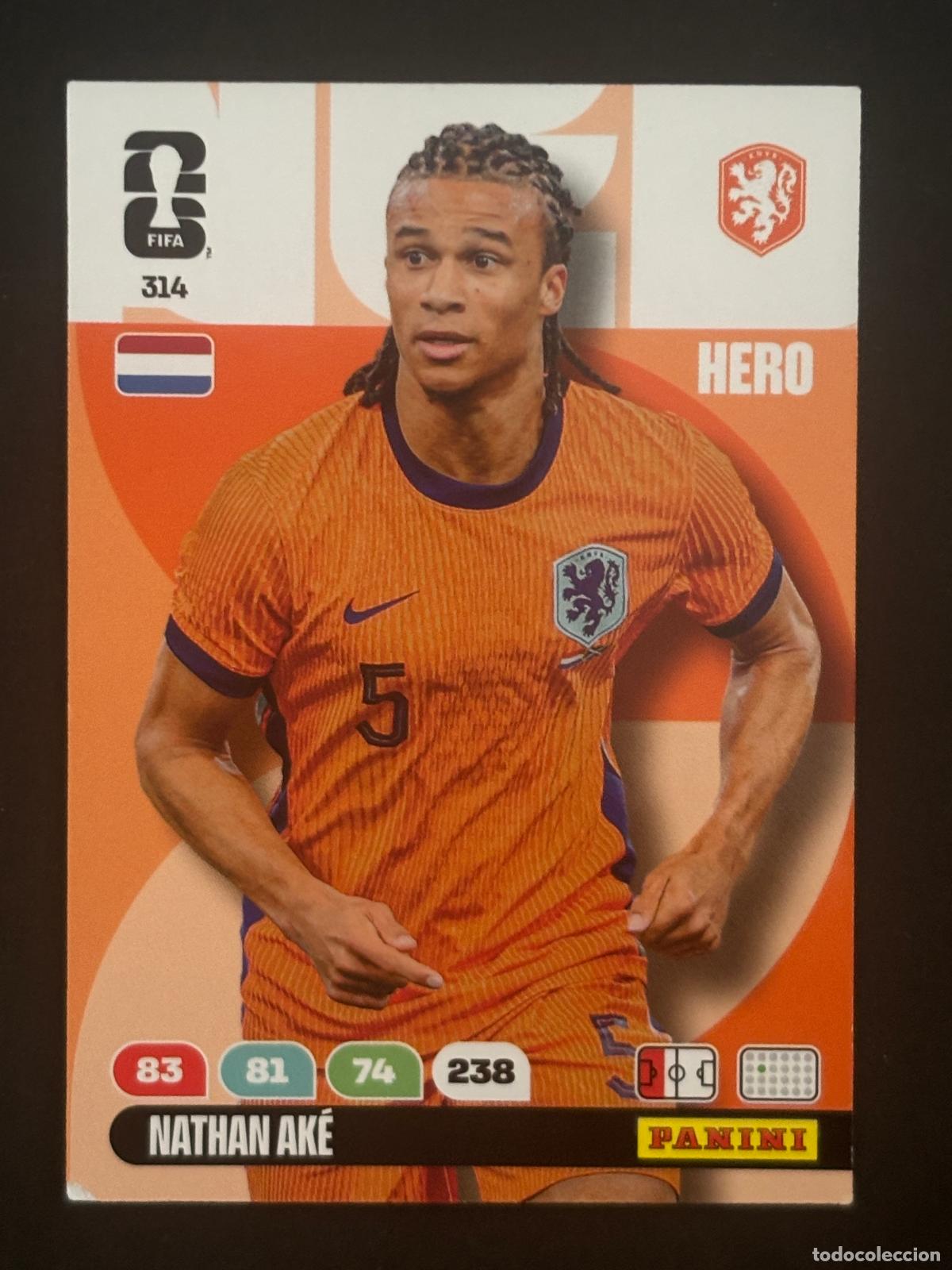 Cromos de f&uacute;tbol: 314 NATHAN AK&Eacute; HOLANDA HERO ADRENALYN XL FIFA WORLD CUP MUNDIAL 2026 PANINI