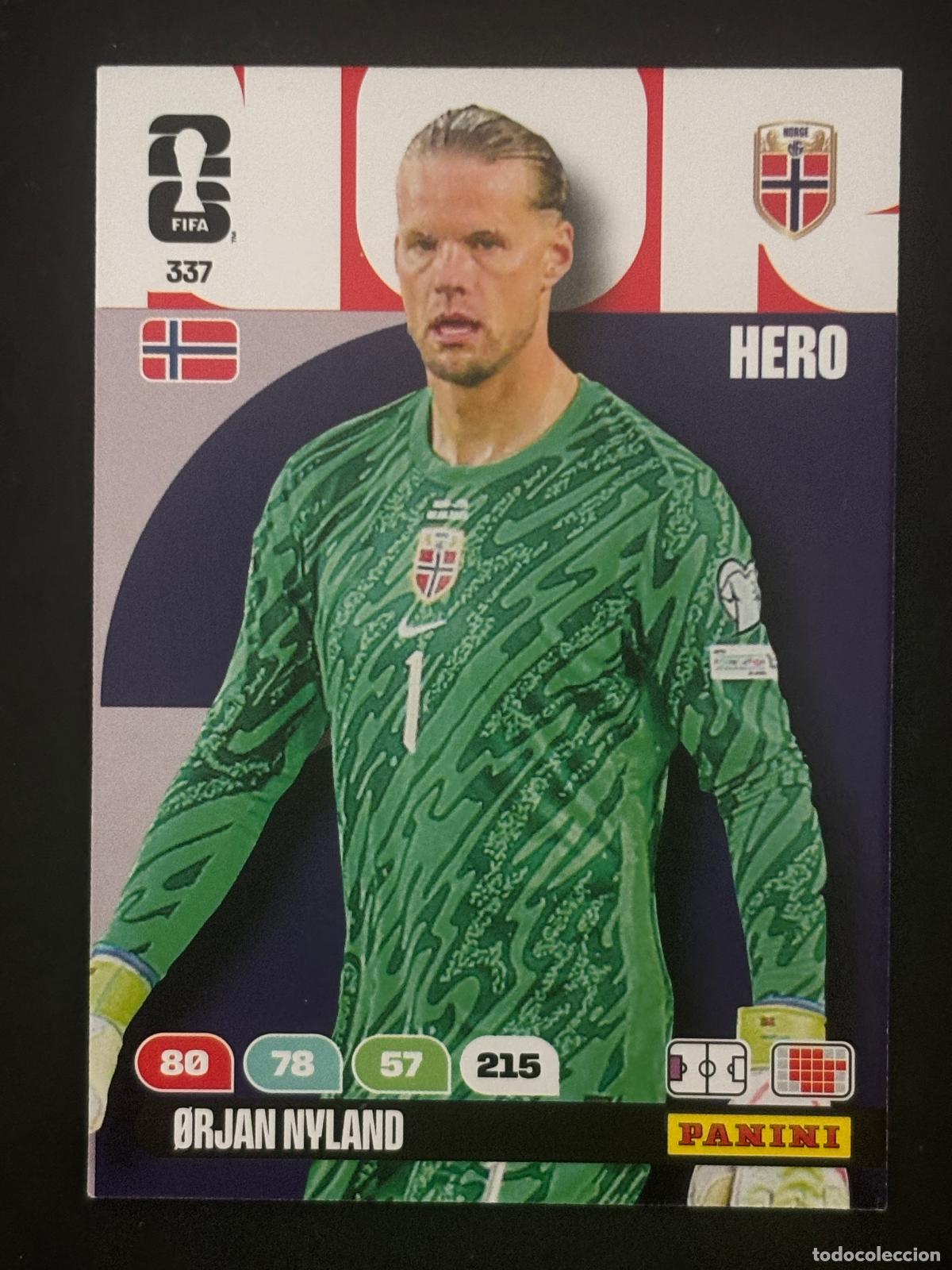 Cromos de f&uacute;tbol: 337 &Oslash;RJAN NYLAND NORUEGA HERO ADRENALYN XL FIFA WORLD CUP MUNDIAL 2026 PANINI