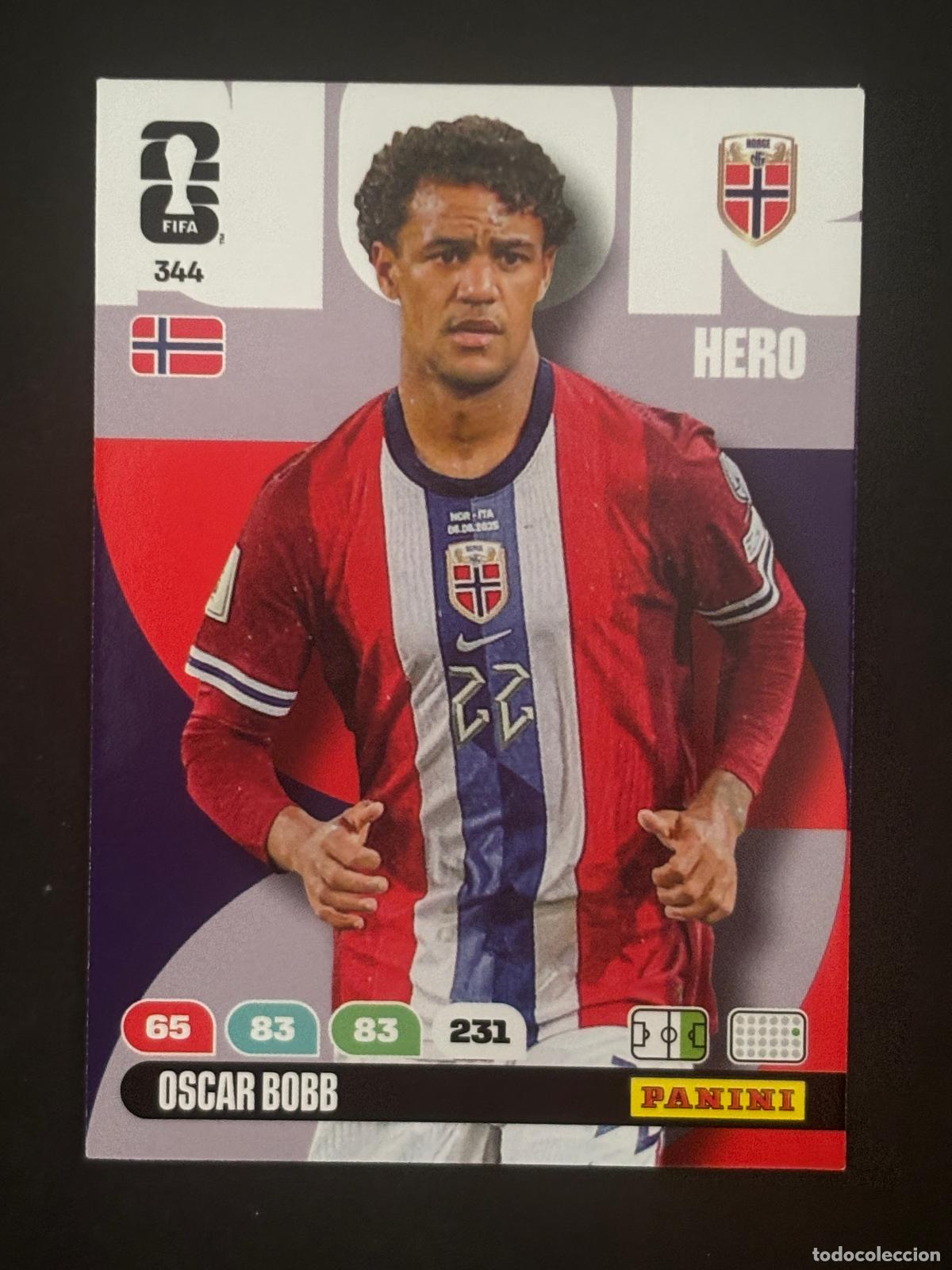 Cromos de f&uacute;tbol: 344 OSCAR BOBB NORUEGA HERO ADRENALYN XL FIFA WORLD CUP MUNDIAL 2026 PANINI
