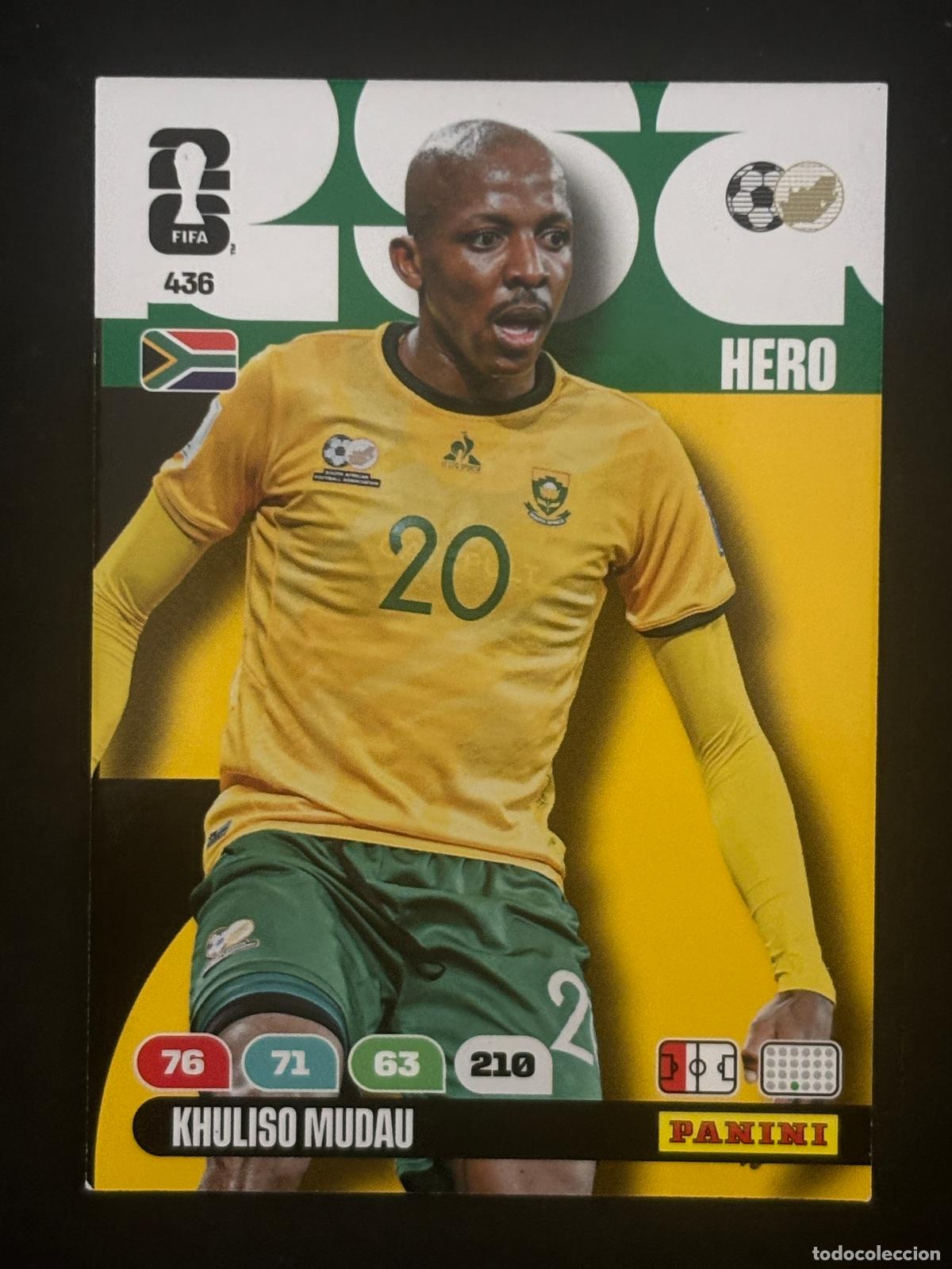 Cromos de f&uacute;tbol: 436 KHULISO MUDAU SUDAFRICA HERO ADRENALYN XL FIFA WORLD CUP MUNDIAL 2026 PANINI