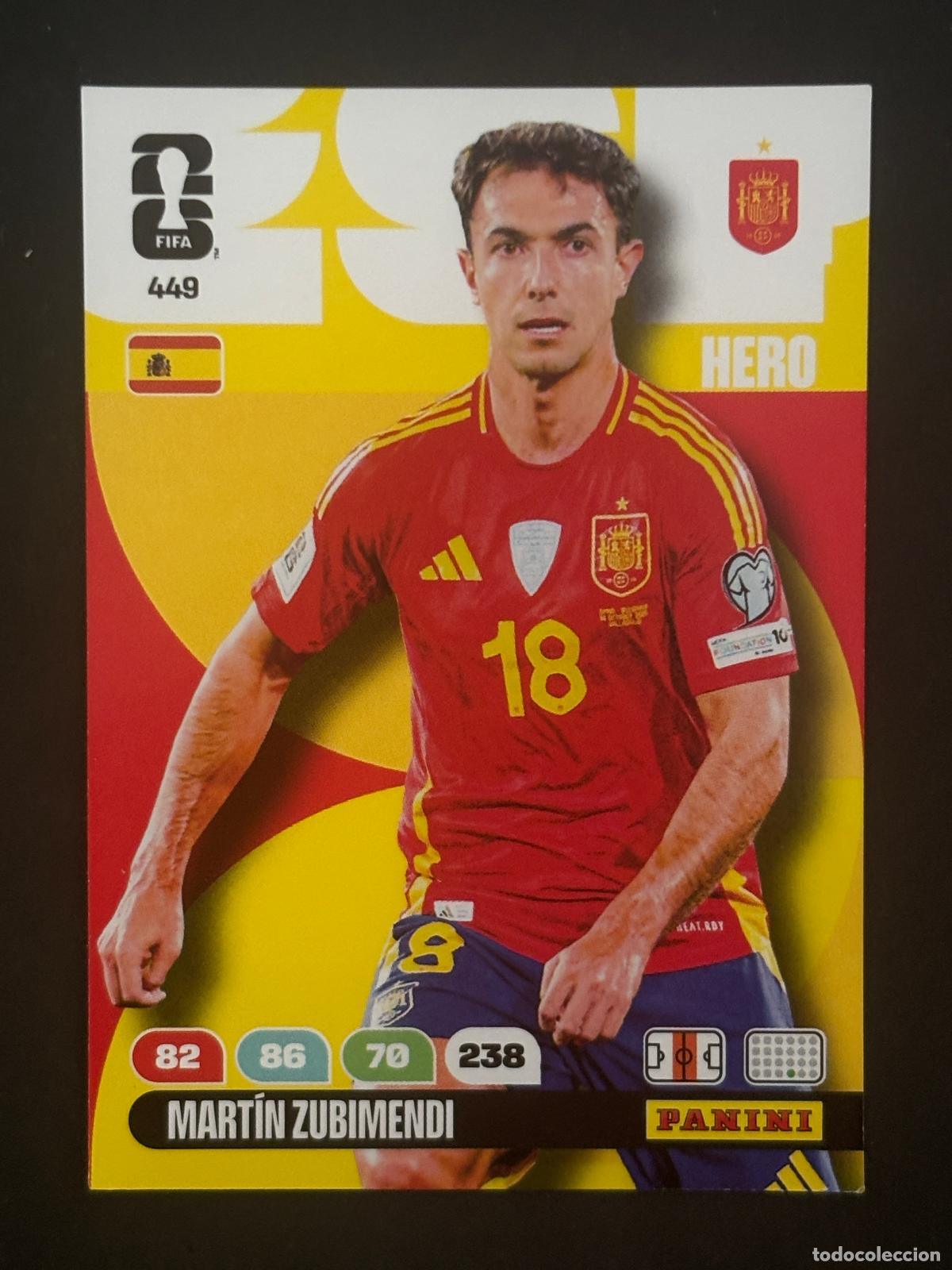 Cromos de f&uacute;tbol: 449 MART&Iacute;N ZUBIMENDI ESPA&Ntilde;A HERO ADRENALYN XL FIFA WORLD CUP MUNDIAL 2026 PANINI
